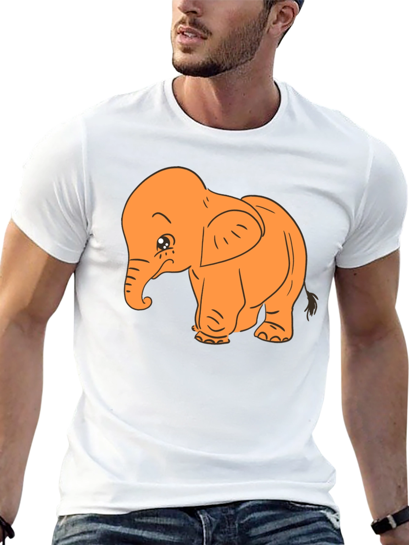 Black Cute Elephant Graphic Tee view 13