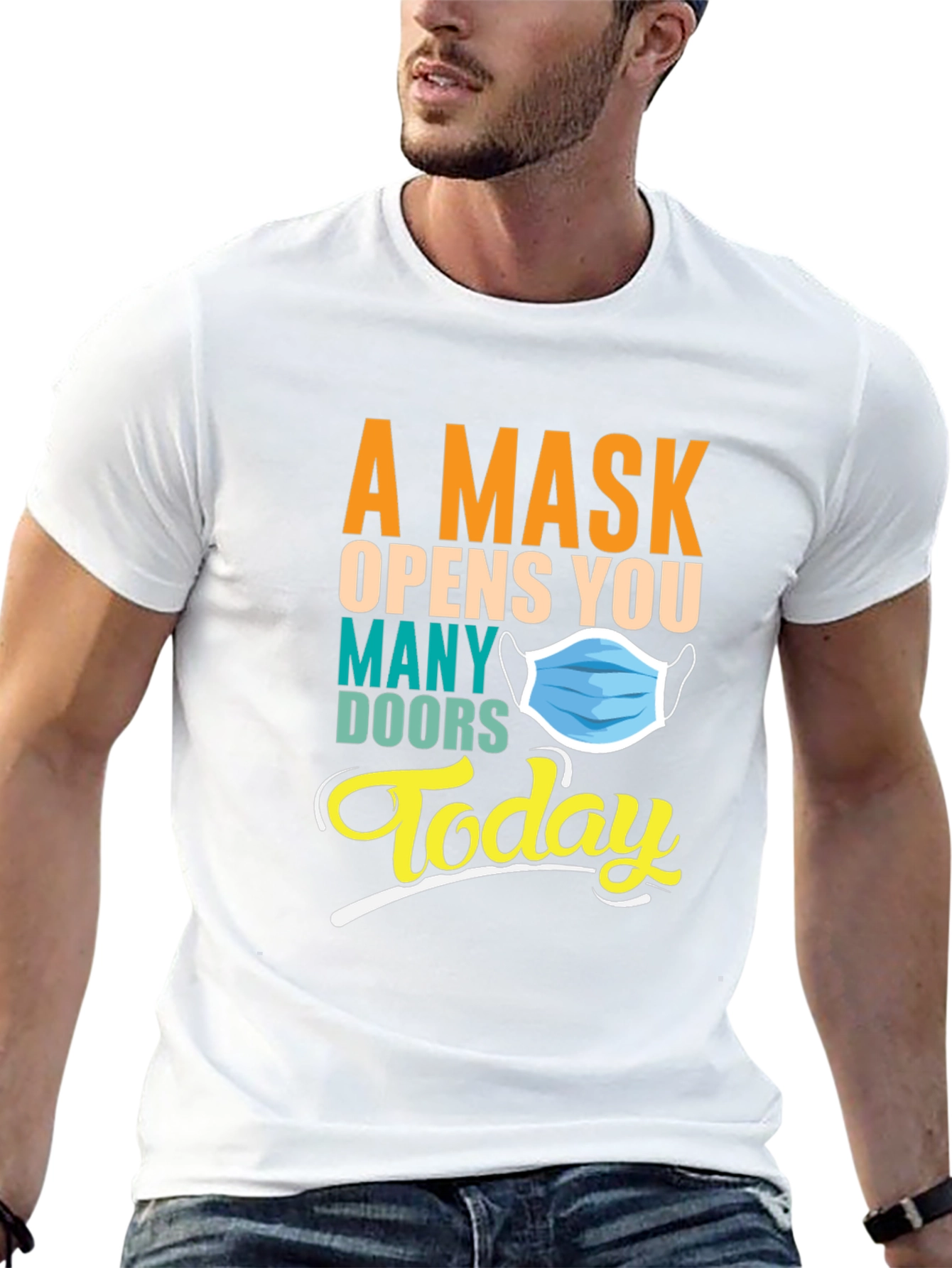 Black A Mask Opens You Many Doors Today Graphic T-Shirt view 13