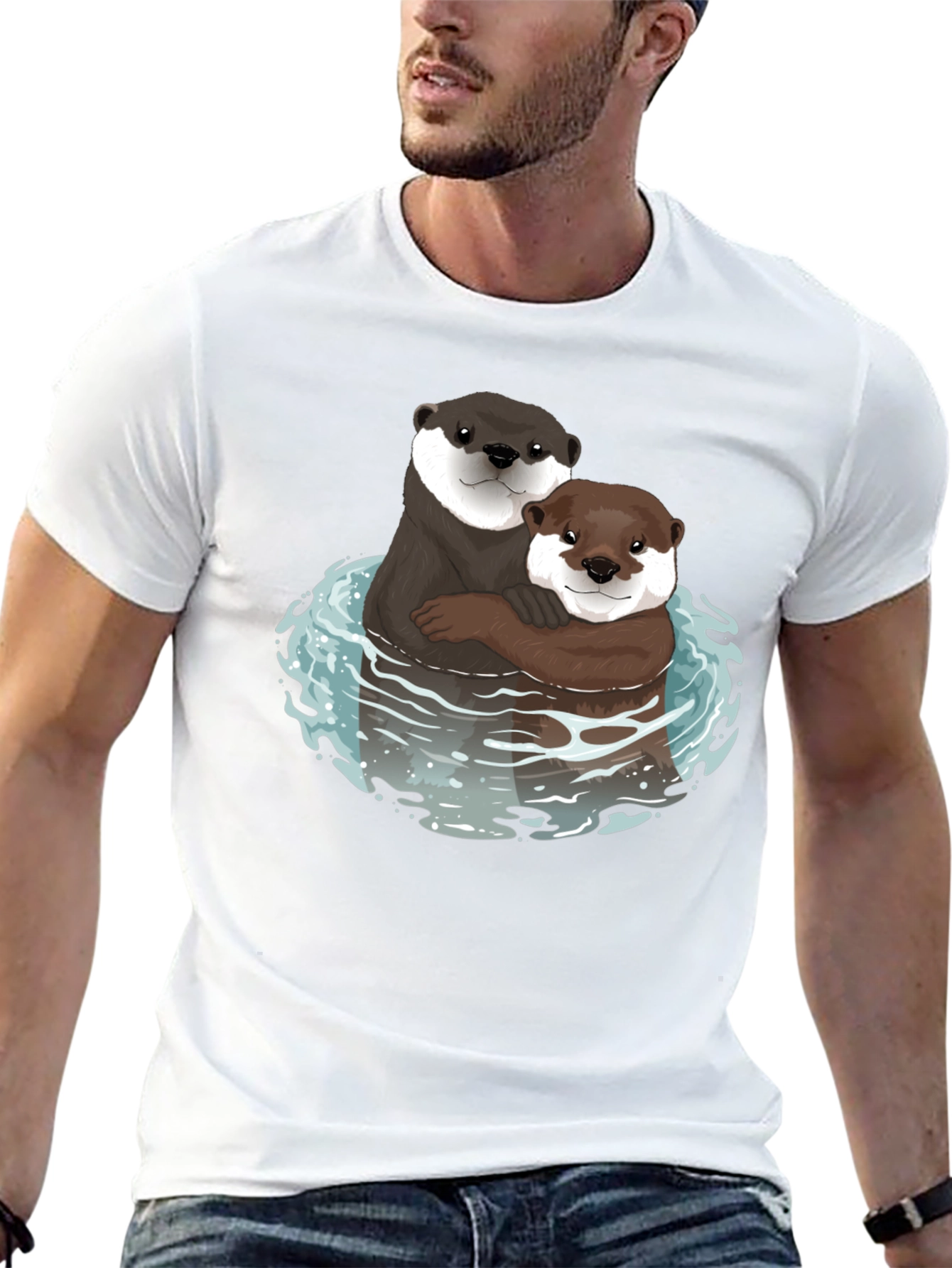 Black Otterly Adorable Graphic Tee - Black Cotton Blend view 13