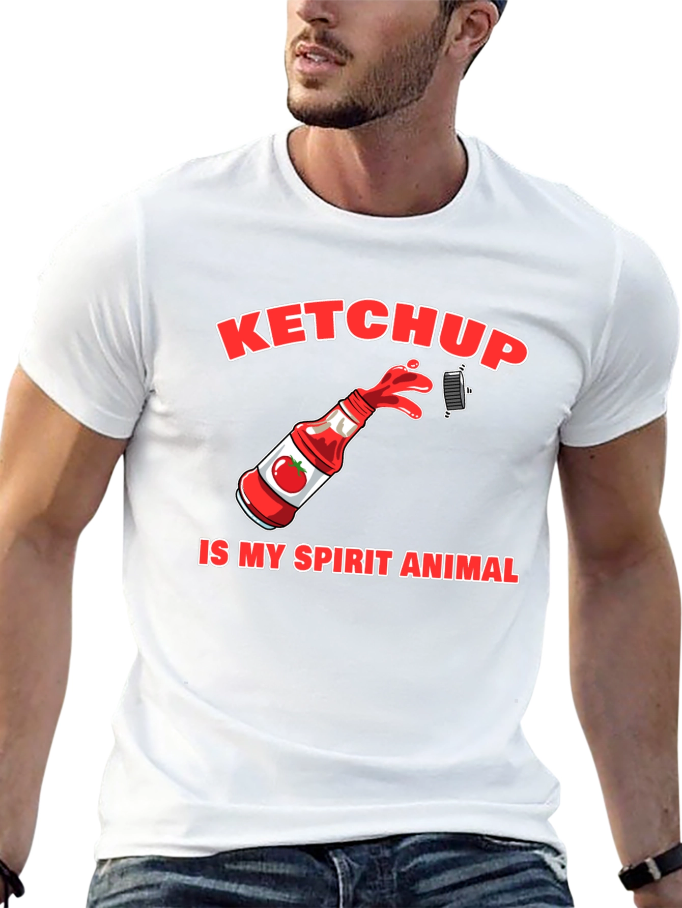 Black Ketchup Is My Spirit Animal Graphic T-Shirt view 13