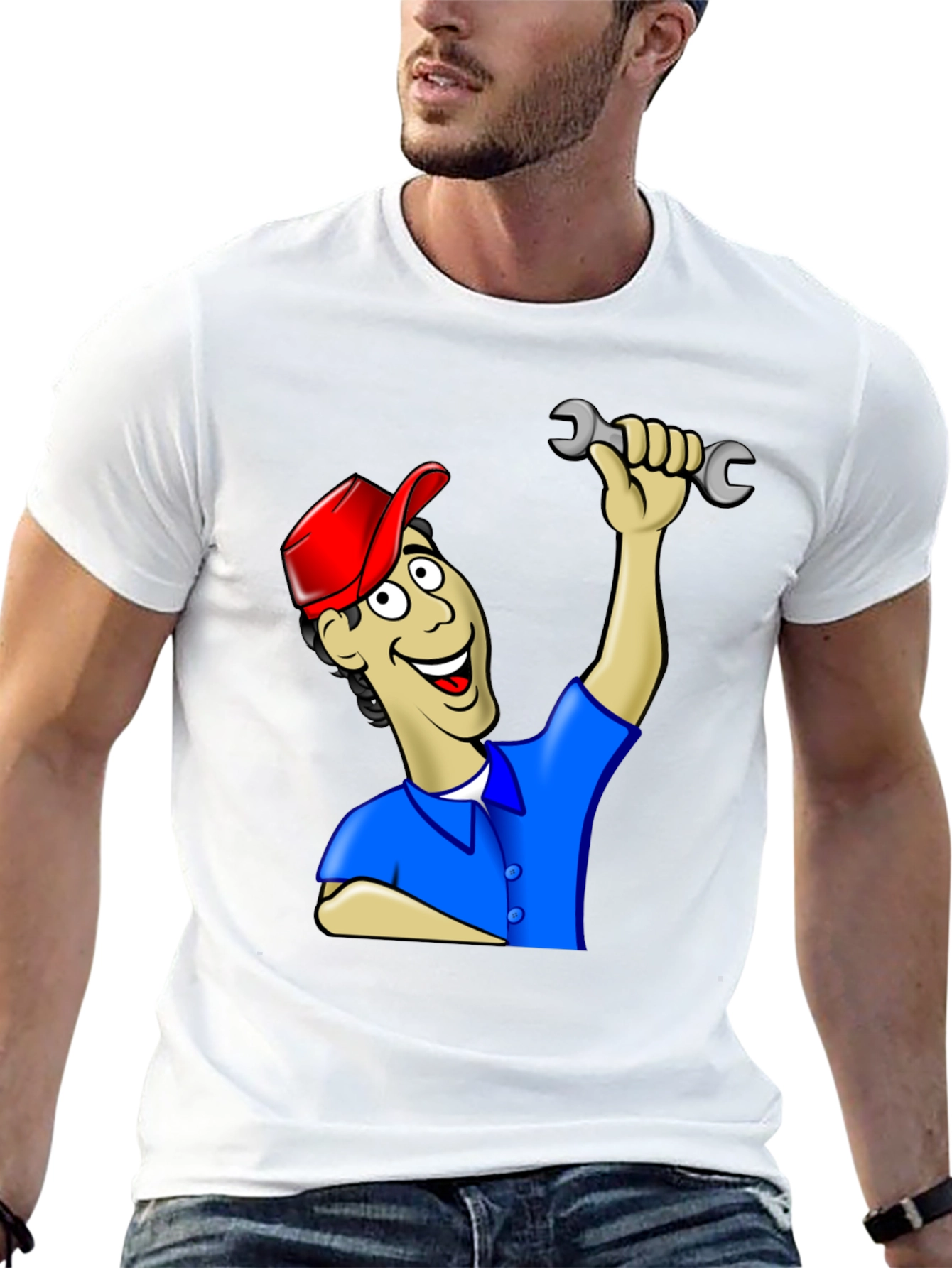 Cartoon Mechanic T-Shirt - 13