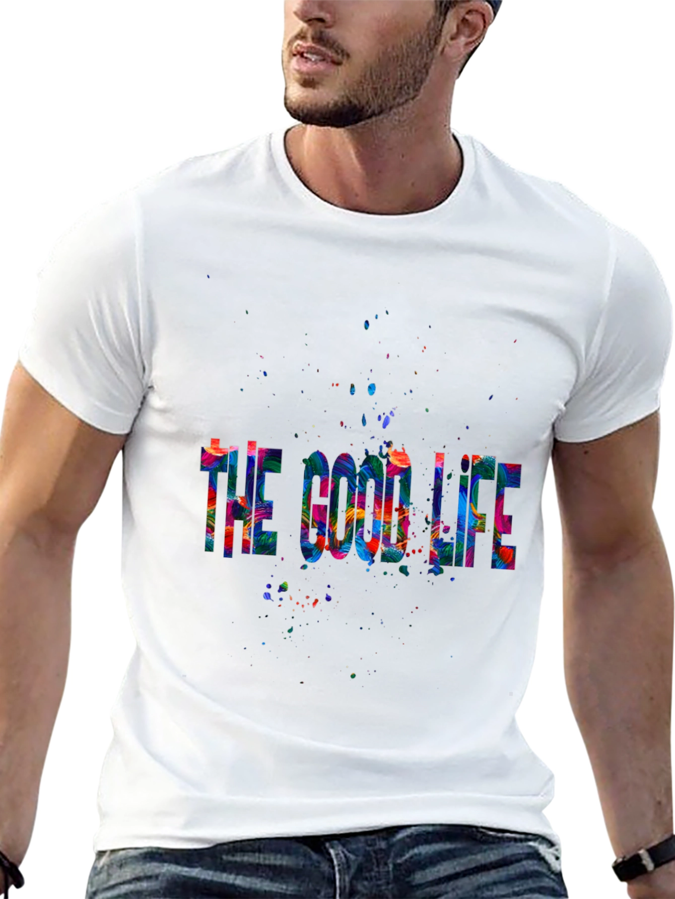 Black The Good Life Graphic Tee - Stylish Artistic Design view 13