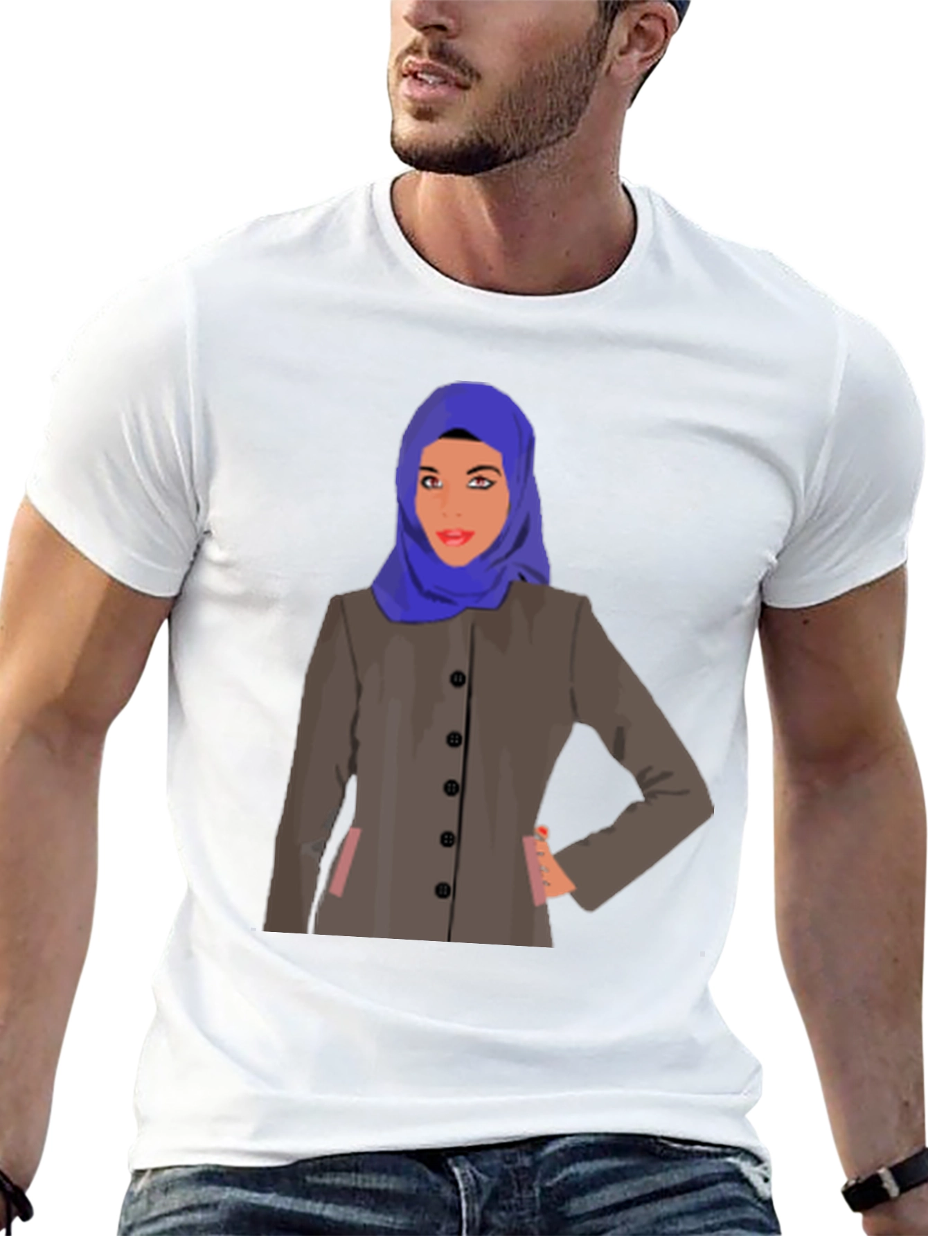 Black Hijab Woman Graphic T-Shirt - Stylish & Unique Design view 13
