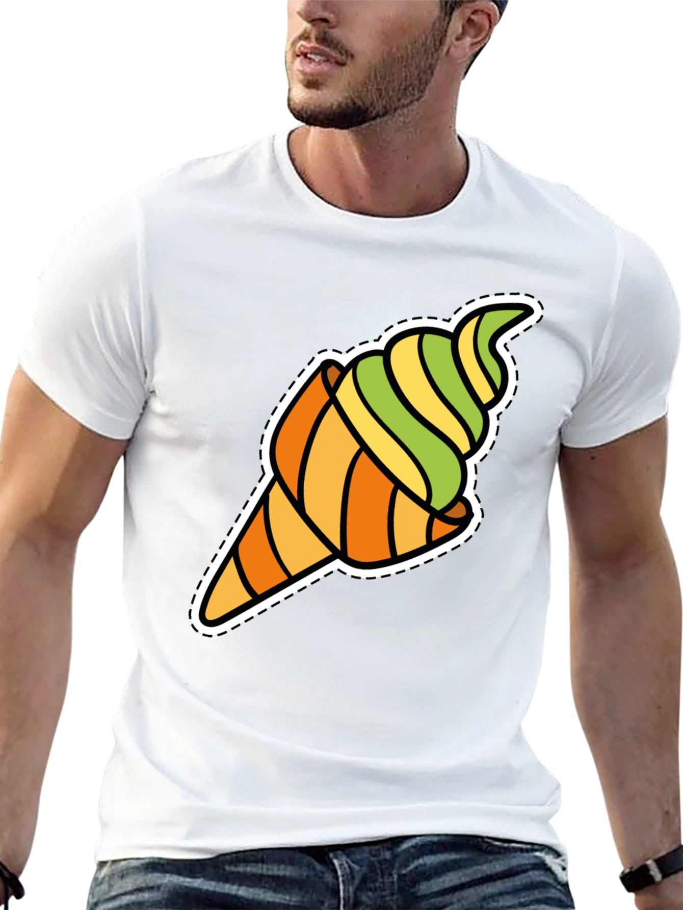 Black Ice Cream Cone Graphic Tee - Fun Novelty Shirt view 13