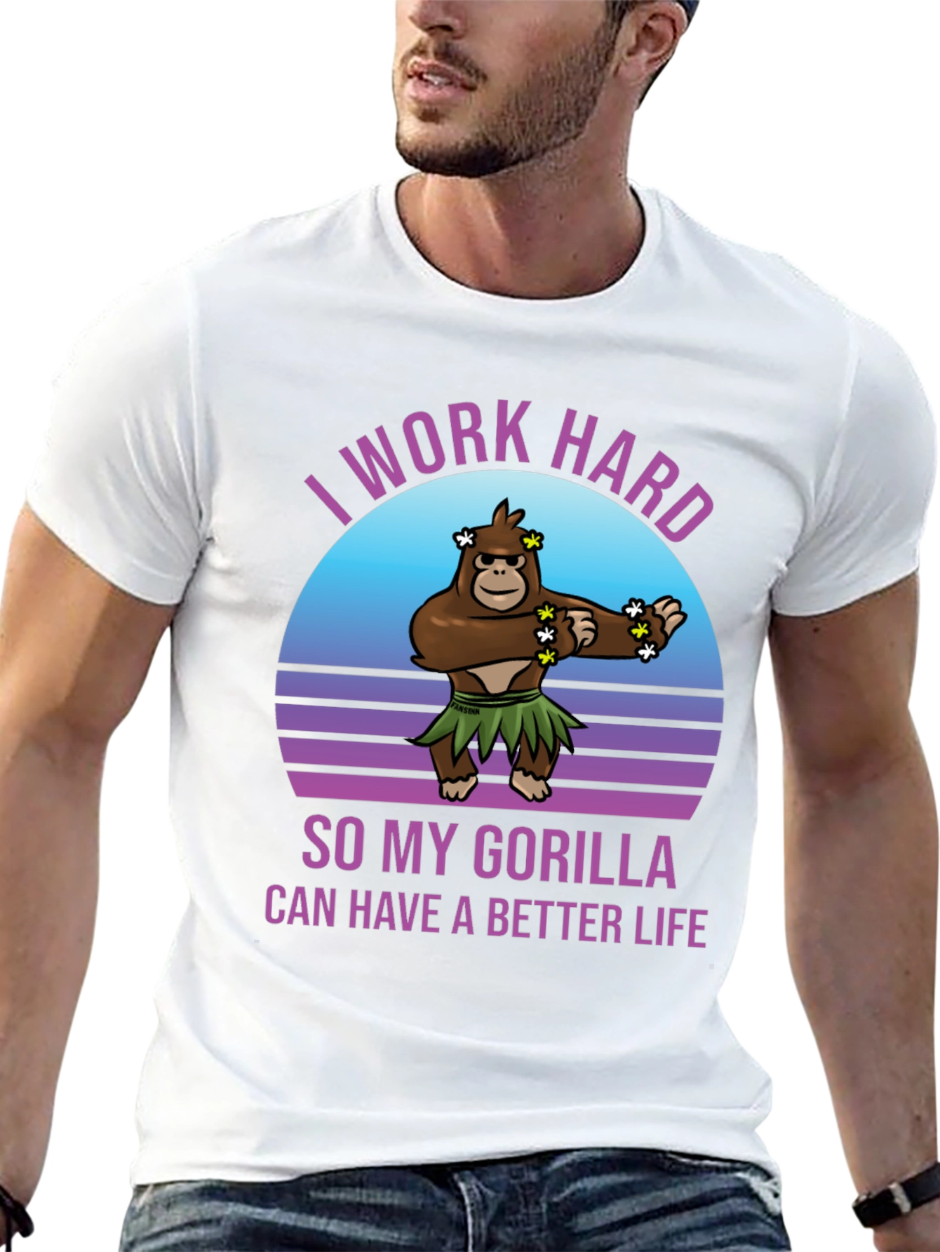 Black Work Hard Gorilla Better Life T-Shirt view 13
