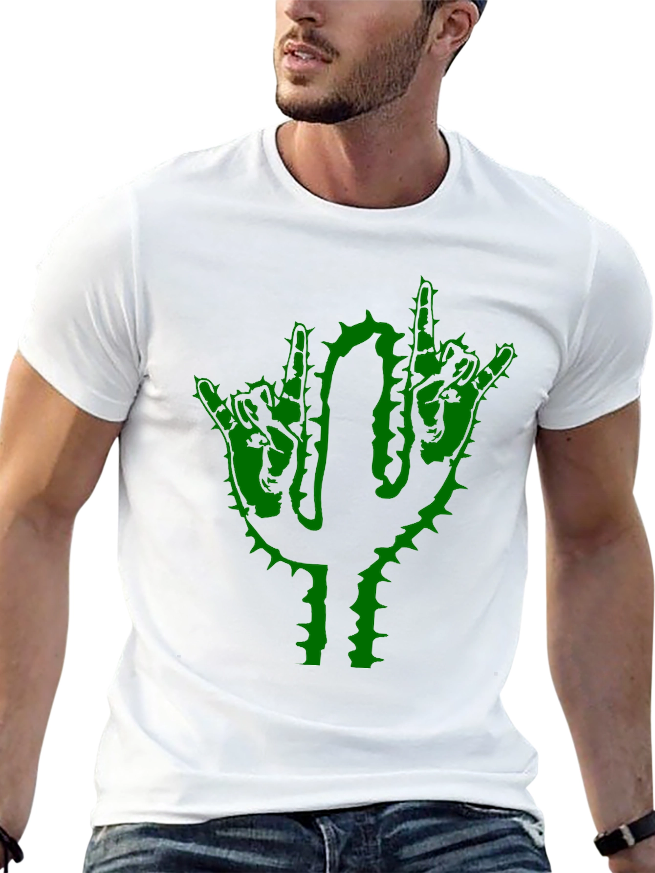 Black Cactus Rock On Graphic T-Shirt view 13