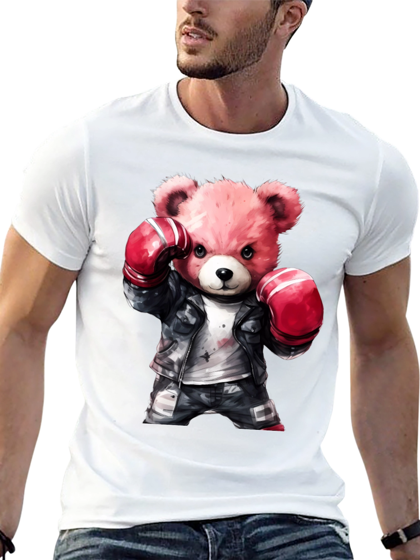 Black Boxing Bear Graphic Tee - Punchy Style view 13