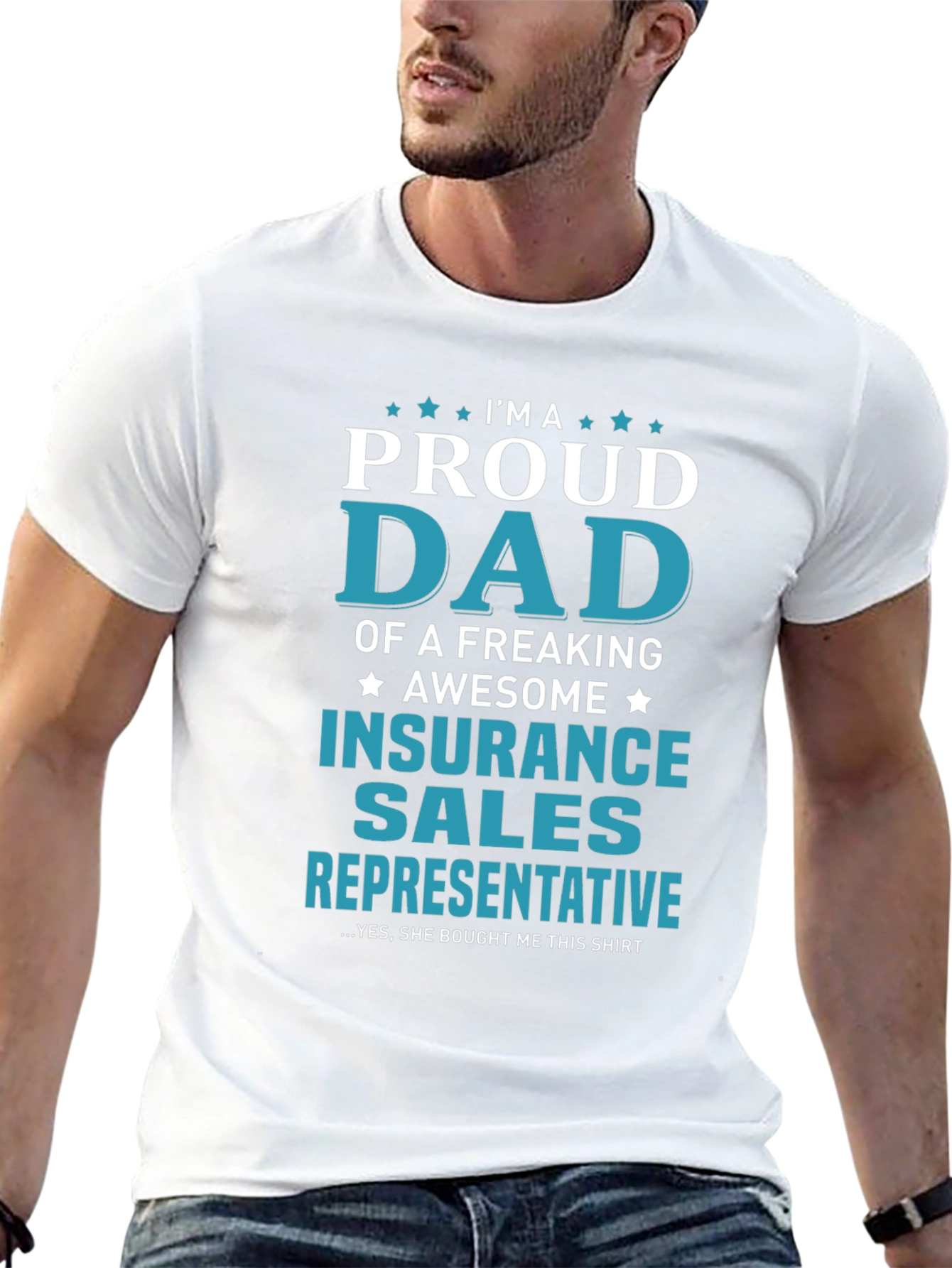 Black Proud Dad Insurance Sales Rep T-Shirt view 13