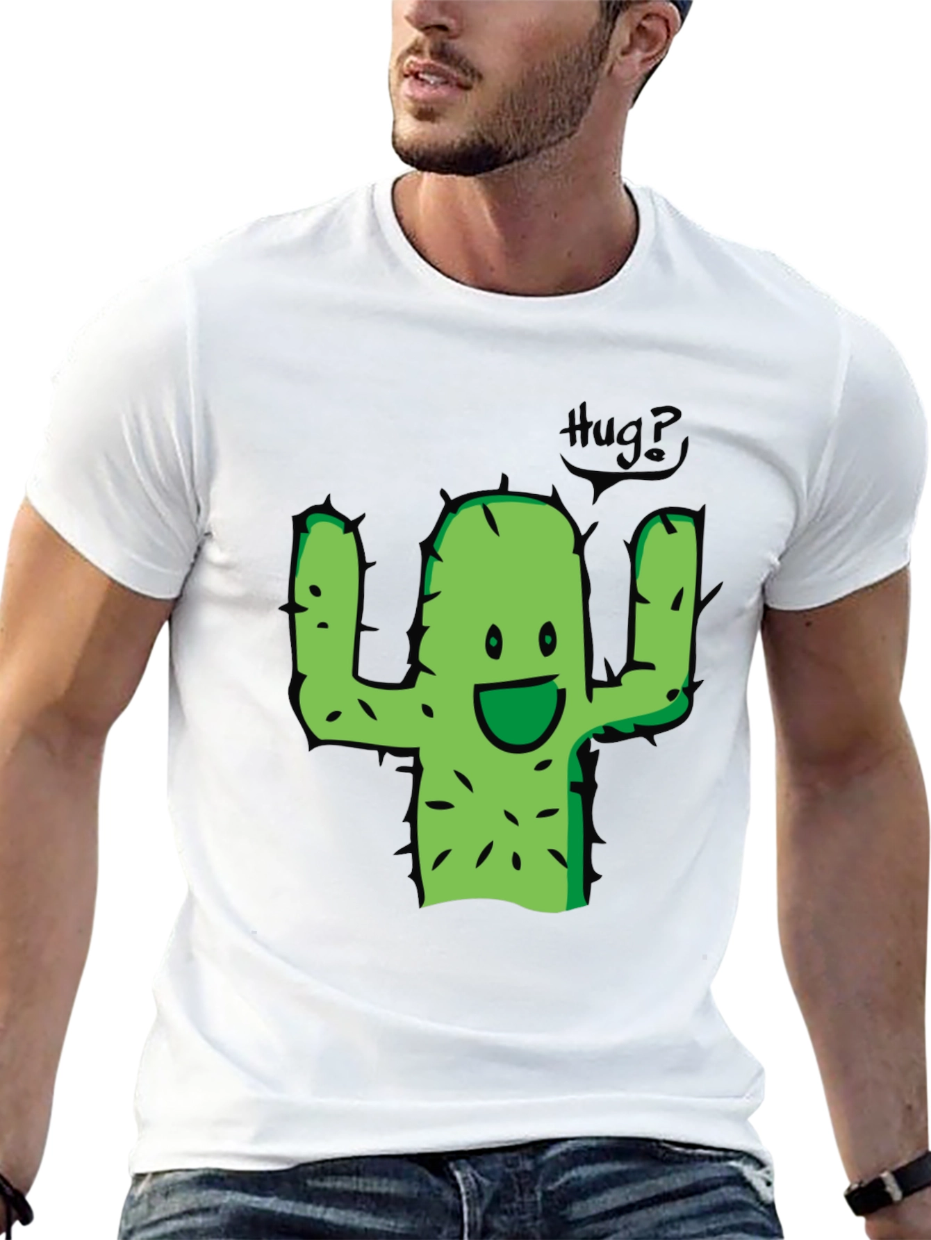 Black Hug Me Cactus T-Shirt view 13