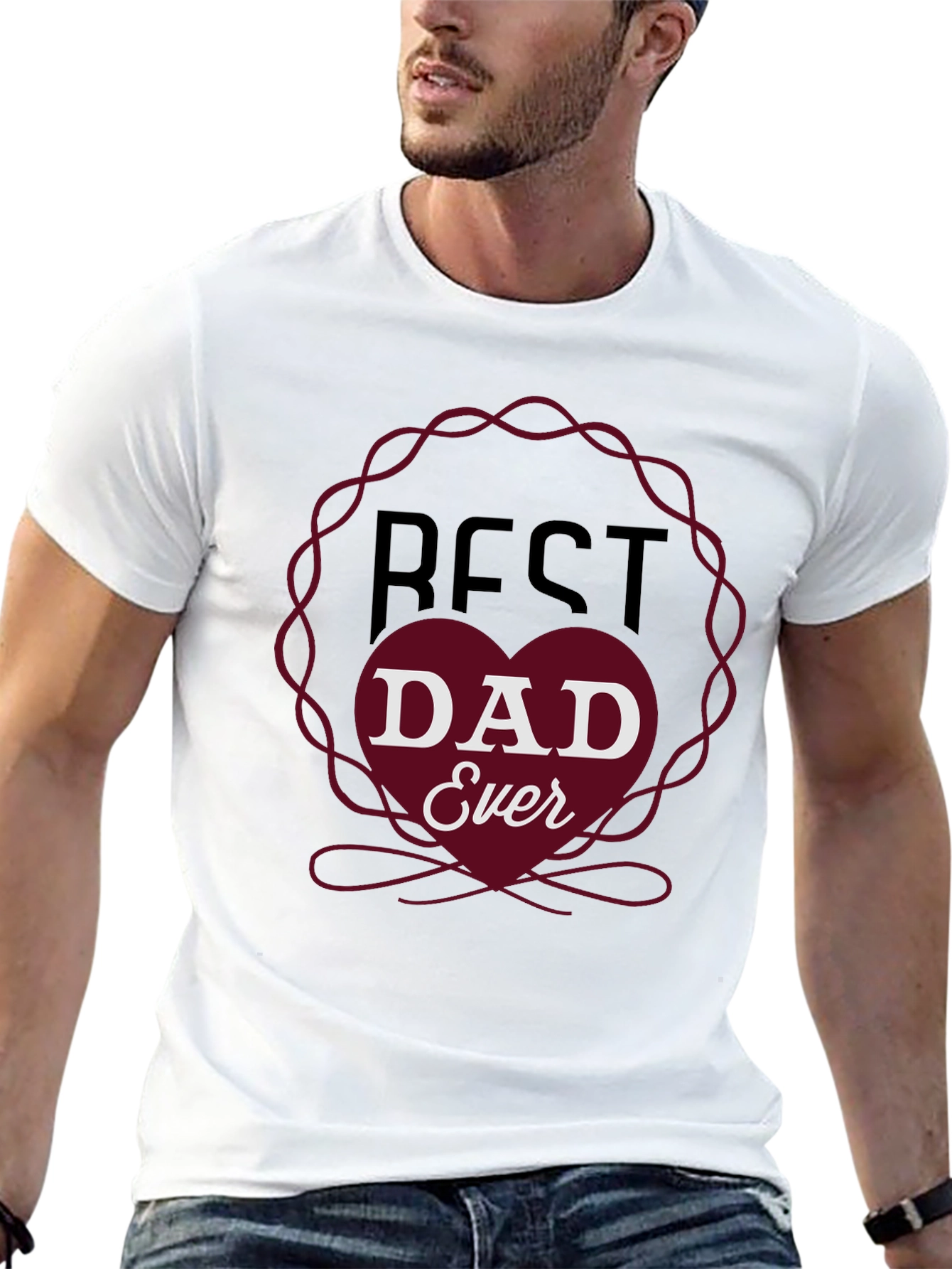 Black Best Dad Ever Graphic T-Shirt - Father's Day Gift view 13