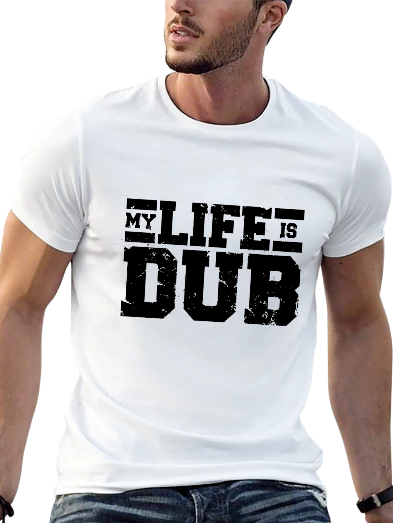 Black My Life is Dub T-Shirt - Black Graphic Tee view 13