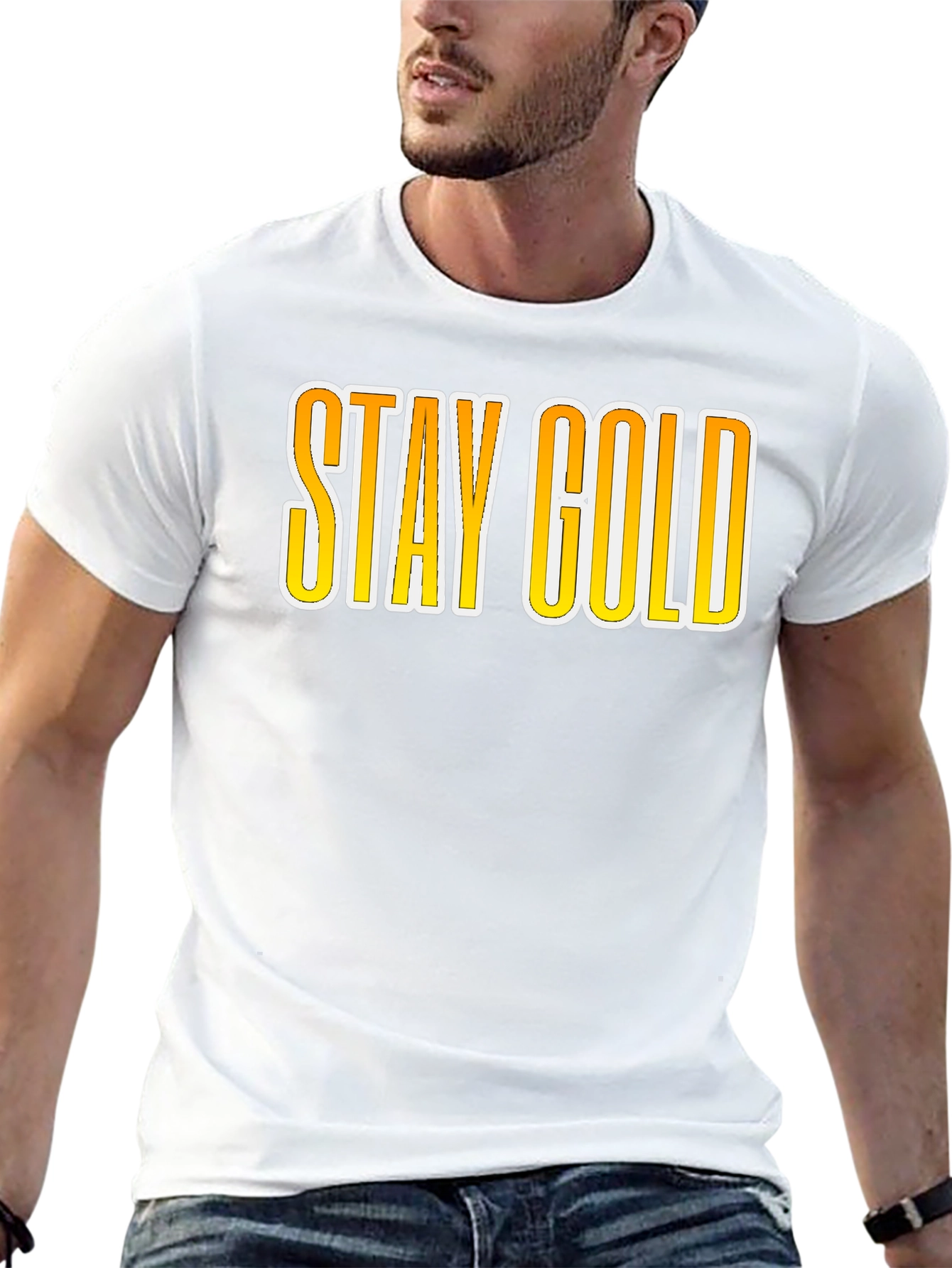 Black Stay Gold Graphic Tee - Classic Cool view 13