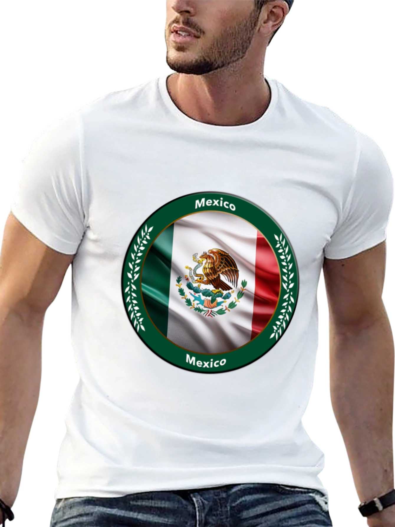 Black Mexico Flag Black T-Shirt view 13