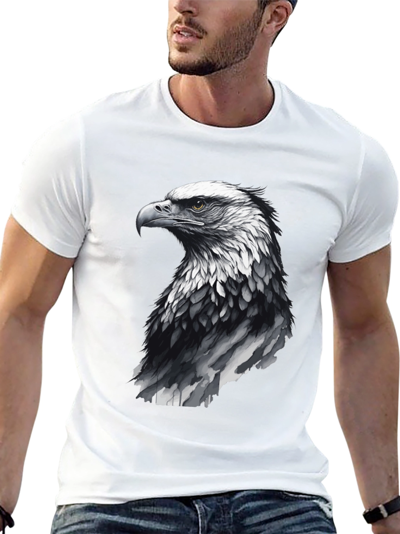 Black Men's Black Eagle Graphic Tee view 13
