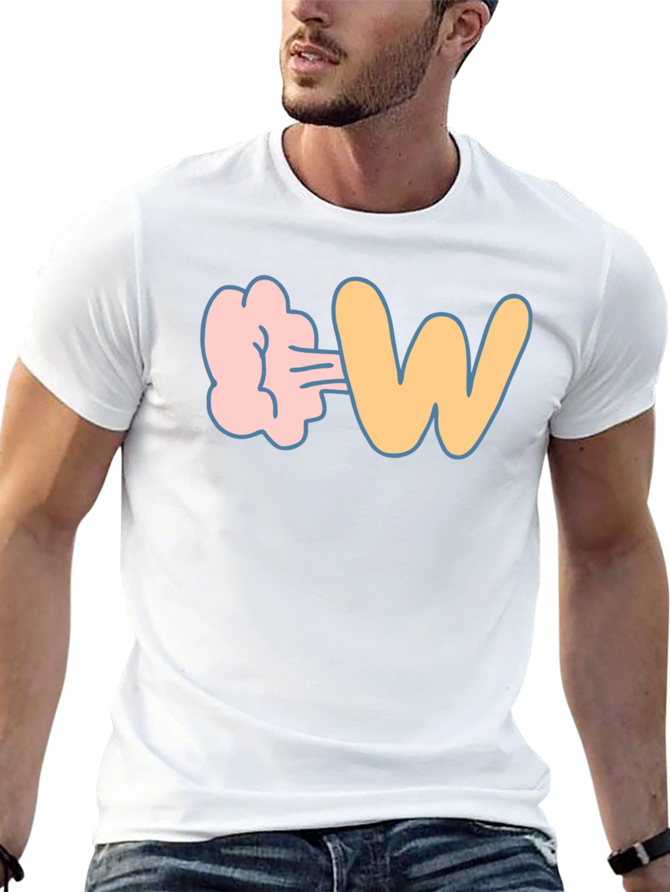 Black Farting W Funny Graphic T-Shirt view 13