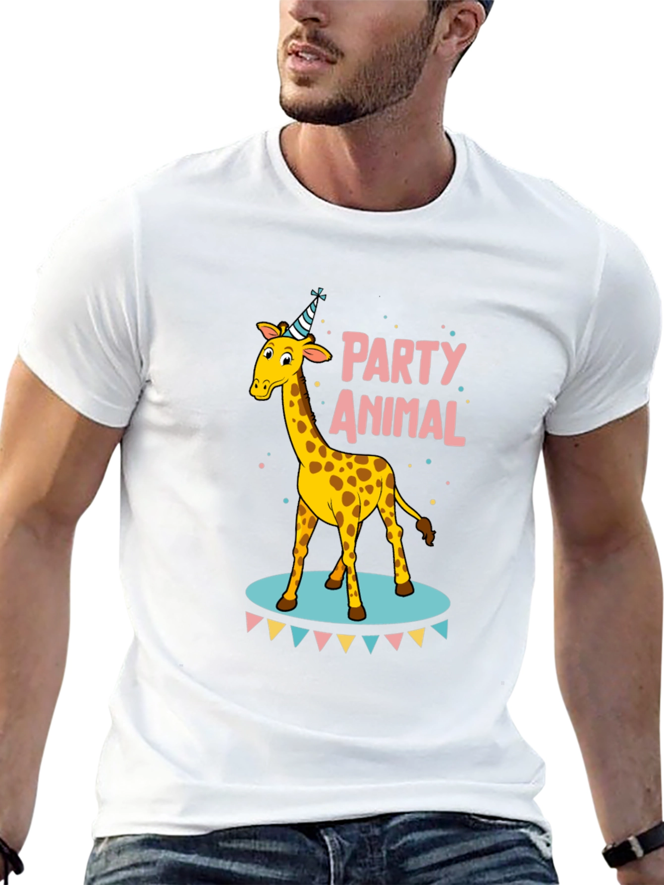 Black Party Animal Giraffe T-Shirt view 13