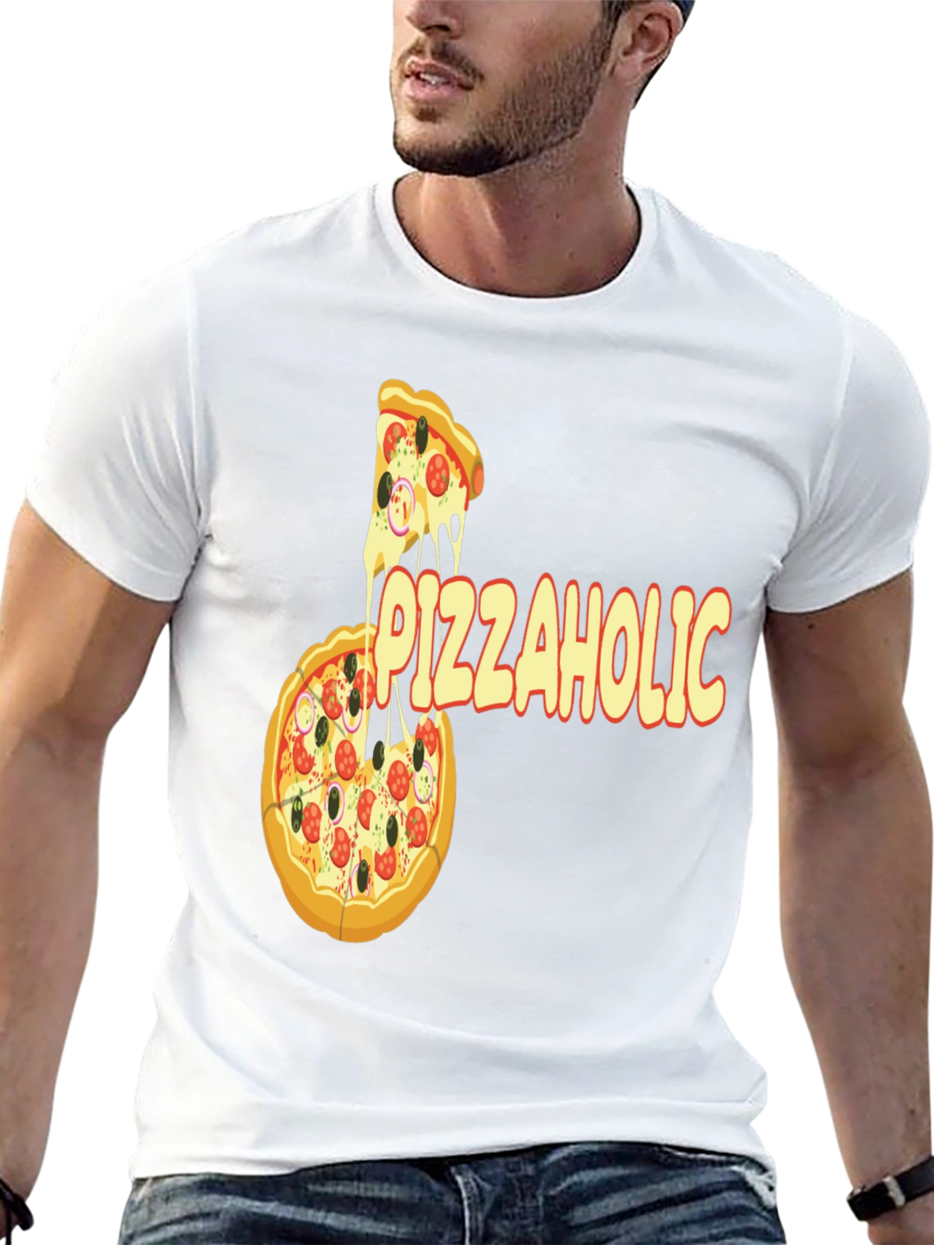 Black PizzaHolic Graphic T-Shirt - Funny Foodie Tee view 13