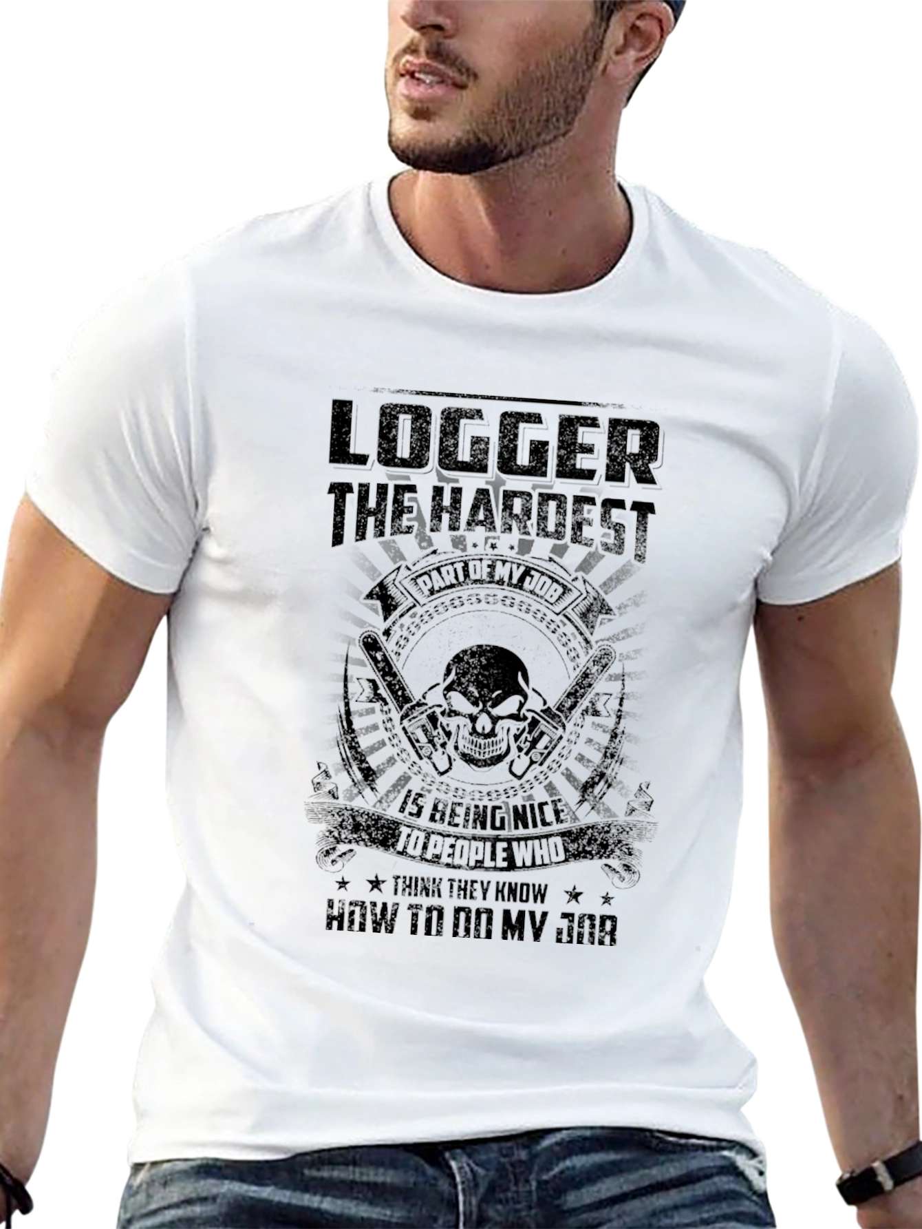 Black Logger Hardest Part T-Shirt Funny Gift view 13