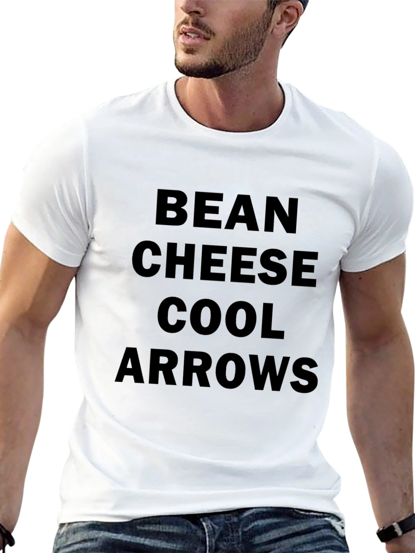 Black Bean Cheese Cool Arrows Men's Black T-Shirt view 13