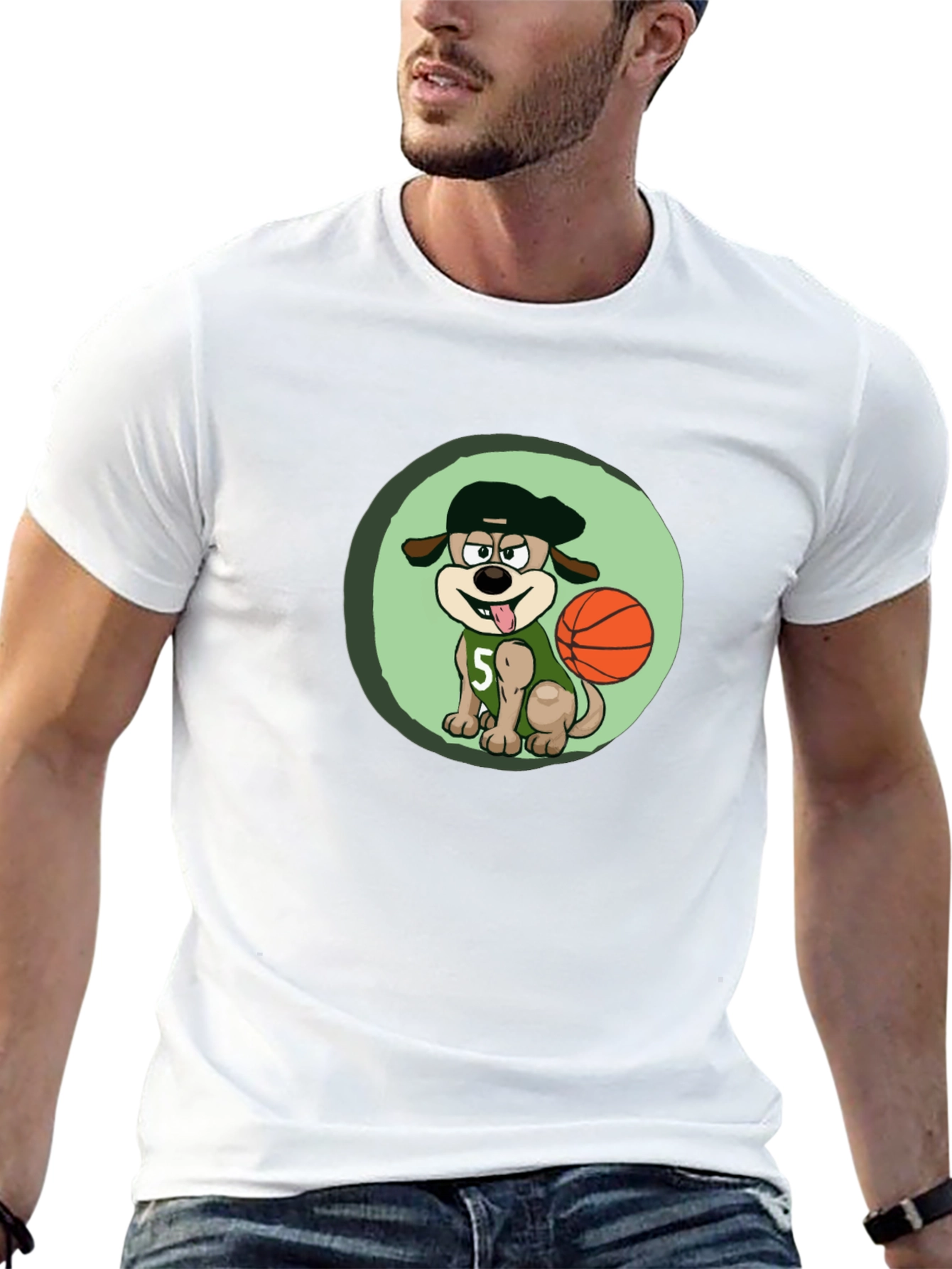 Black Dog Basketball Player T-Shirt view 13