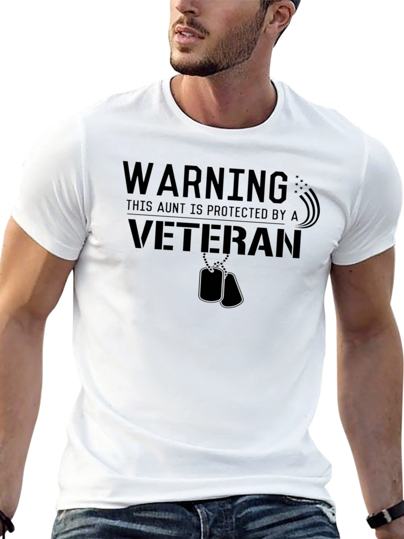 Black Protected Aunt Veteran Graphic Tee view 13