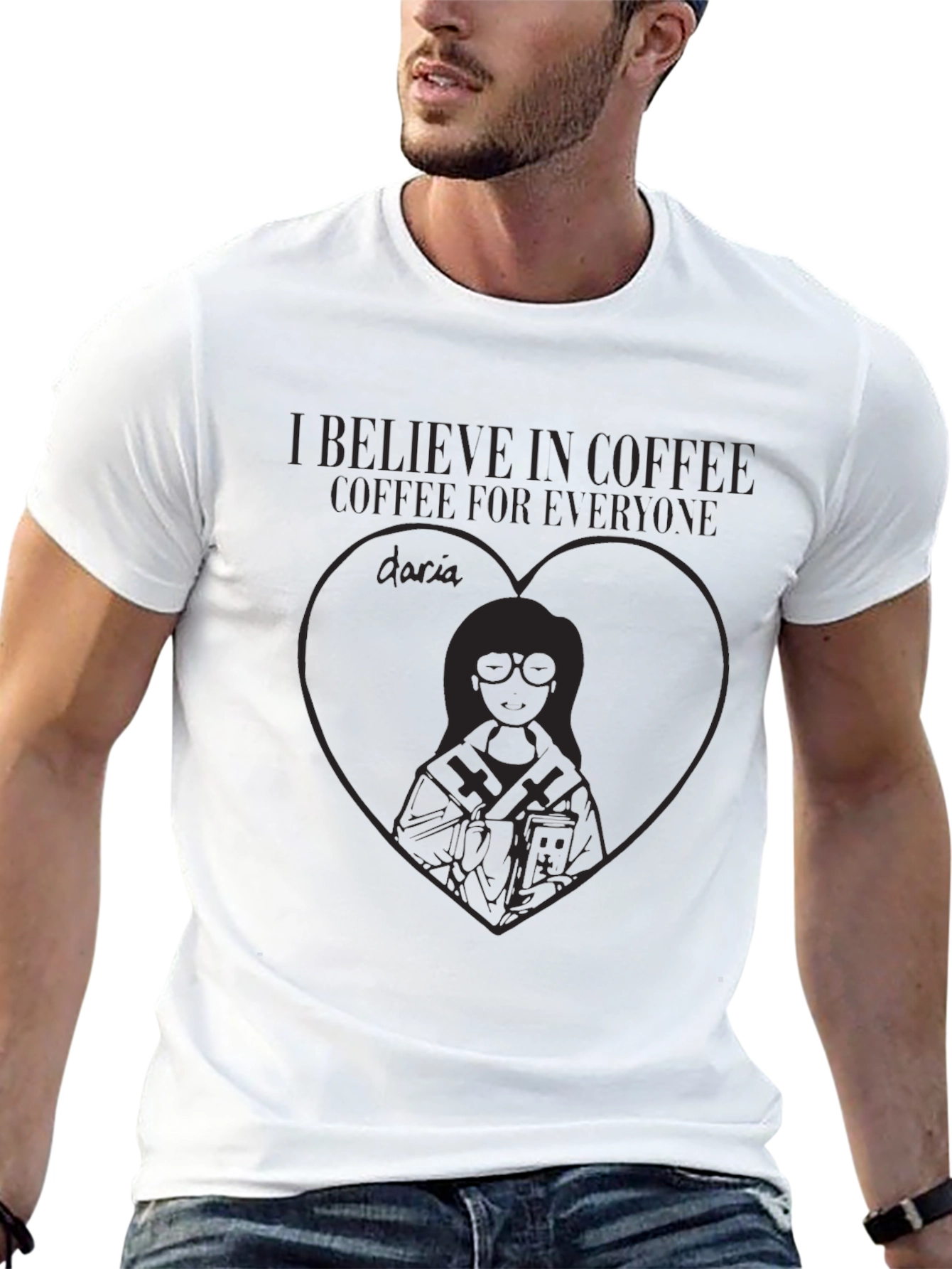Black I Believe In Coffee Graphic T-Shirt view 13