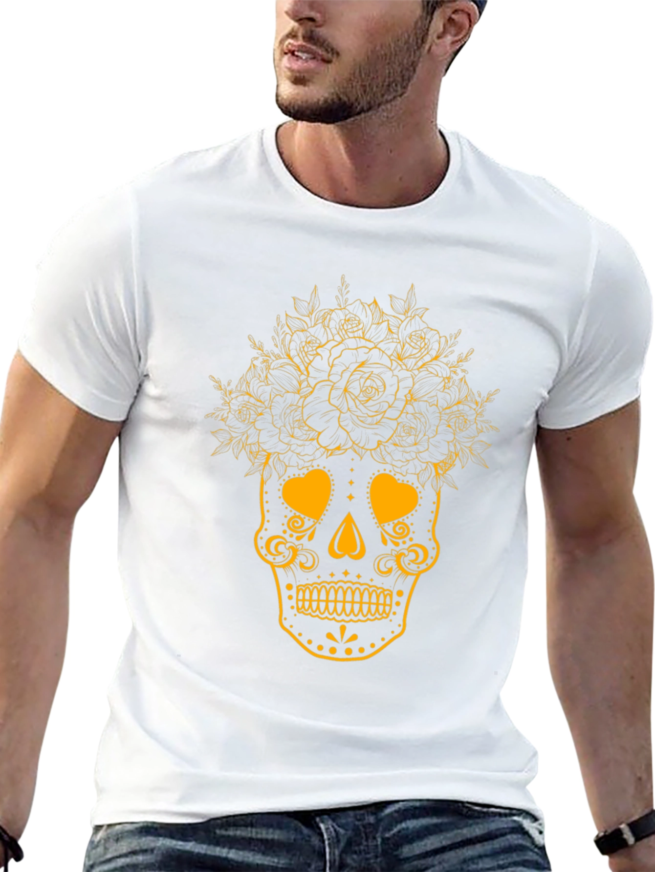 Black Skull and Roses Graphic Tee - Dia de los Muertos view 13