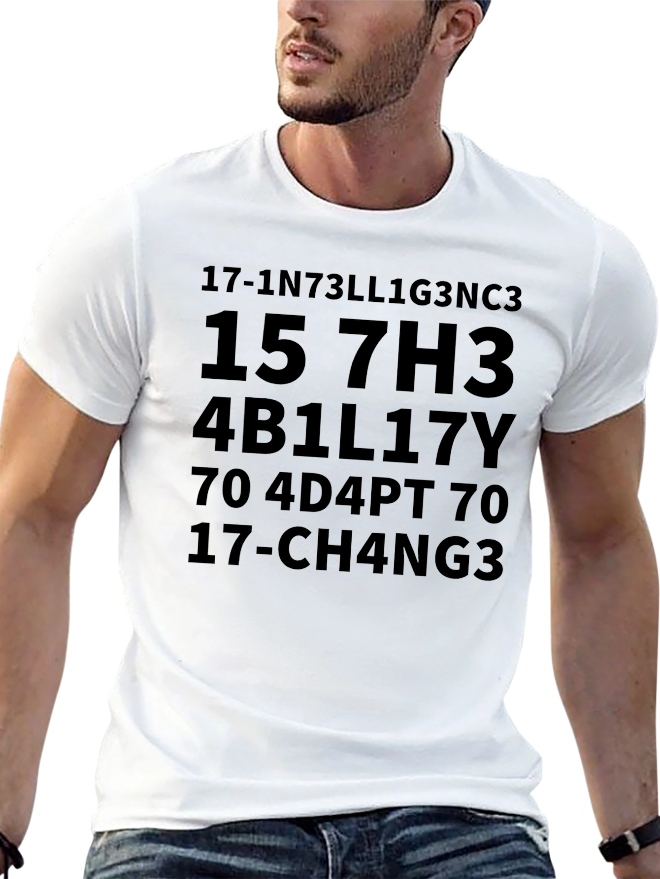 Black Intellectual Humor Tee - Be the Change T-Shirt view 13