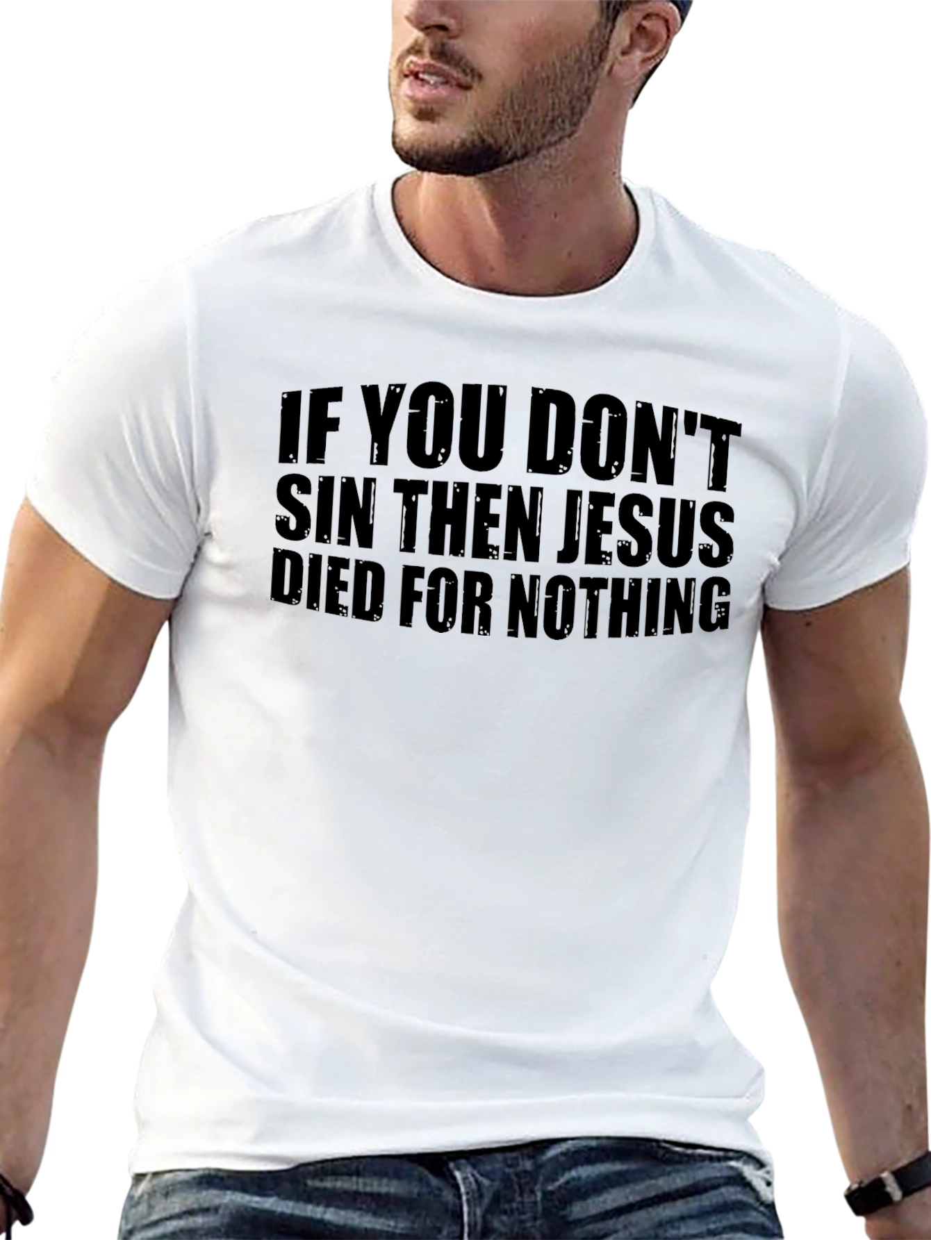Black Jesus Died For Nothing Graphic Tee view 13