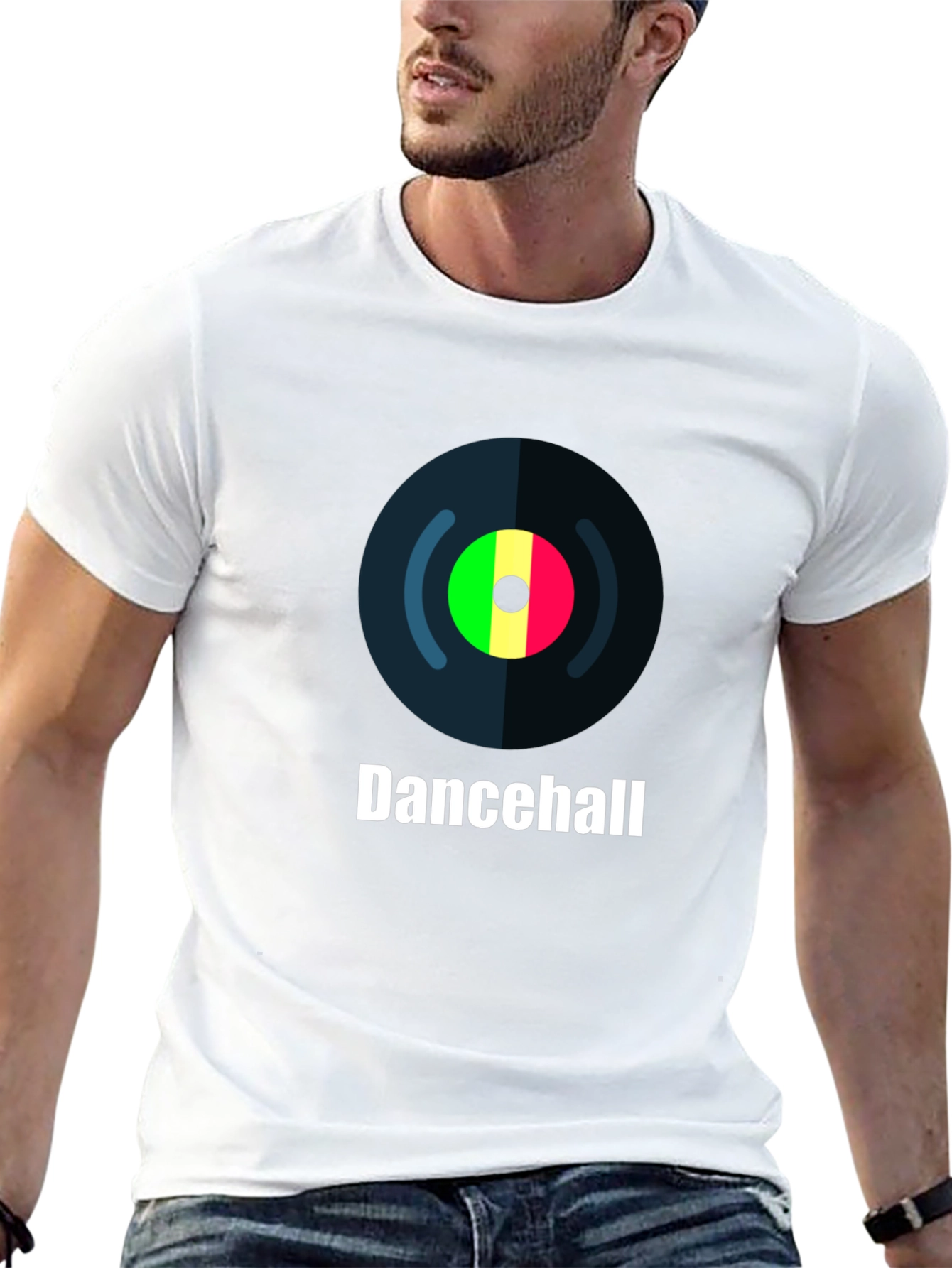 Black Dancehall Record Graphic T-Shirt view 13