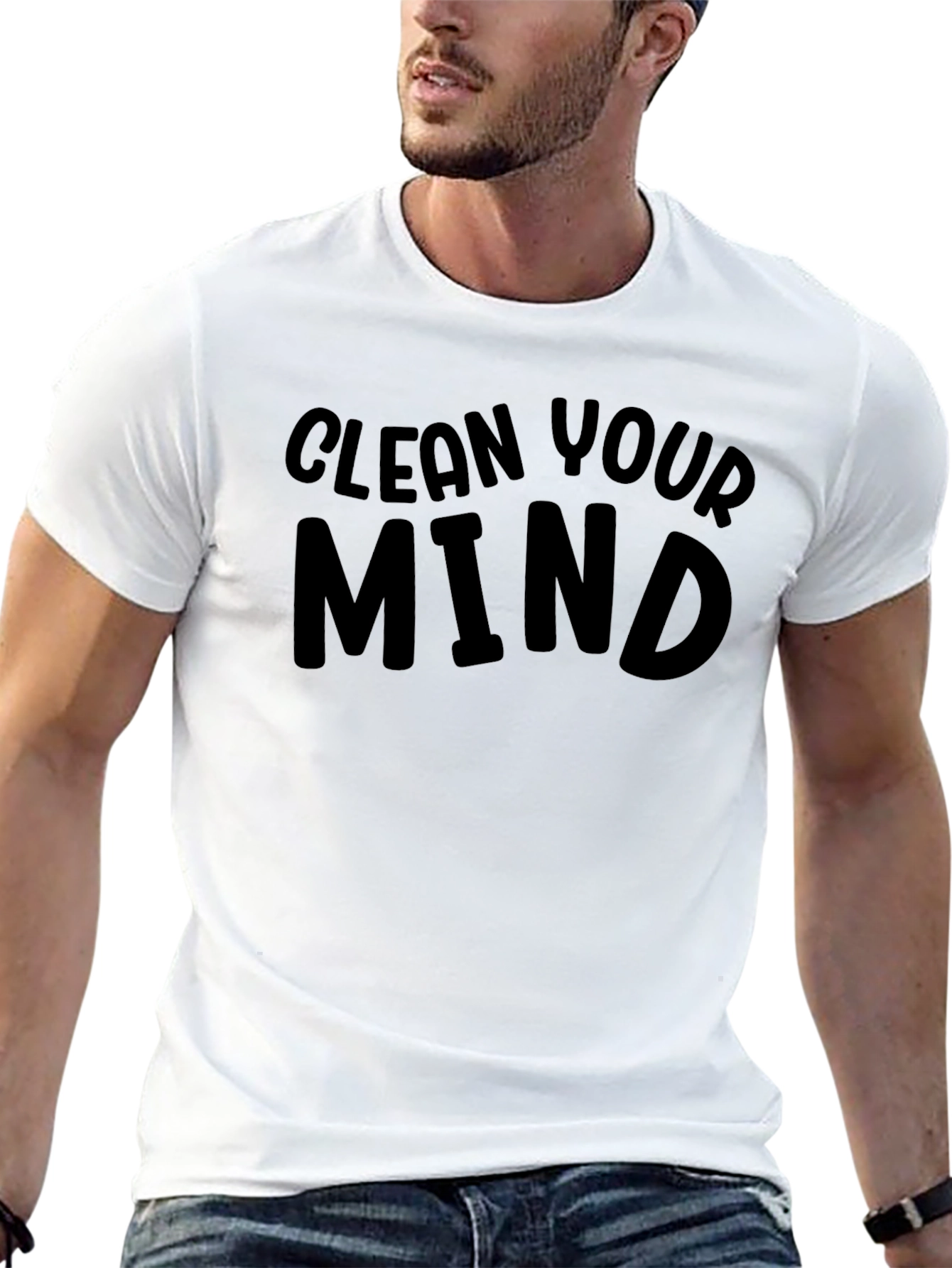 Black Clean Your Mind Graphic Tee view 13