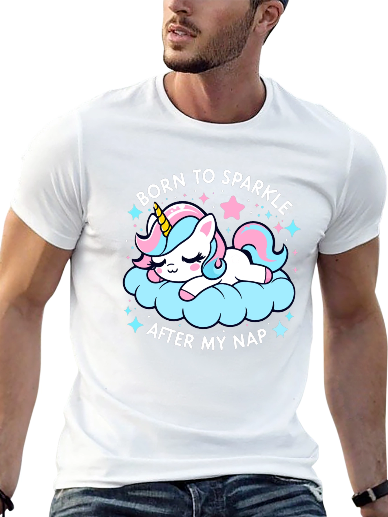 Black Born to Sparkle Unicorn Nap T-Shirt view 13