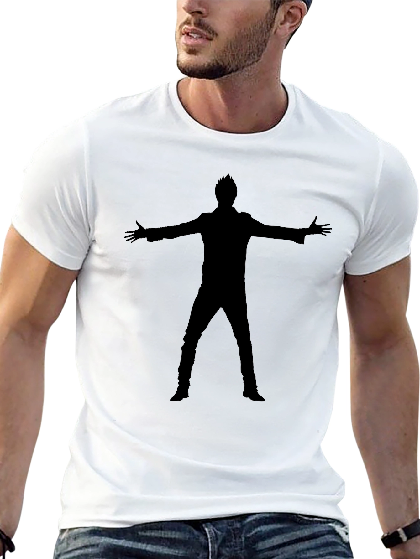 Black Silhouette Man Graphic Tee - Black T-Shirt view 13