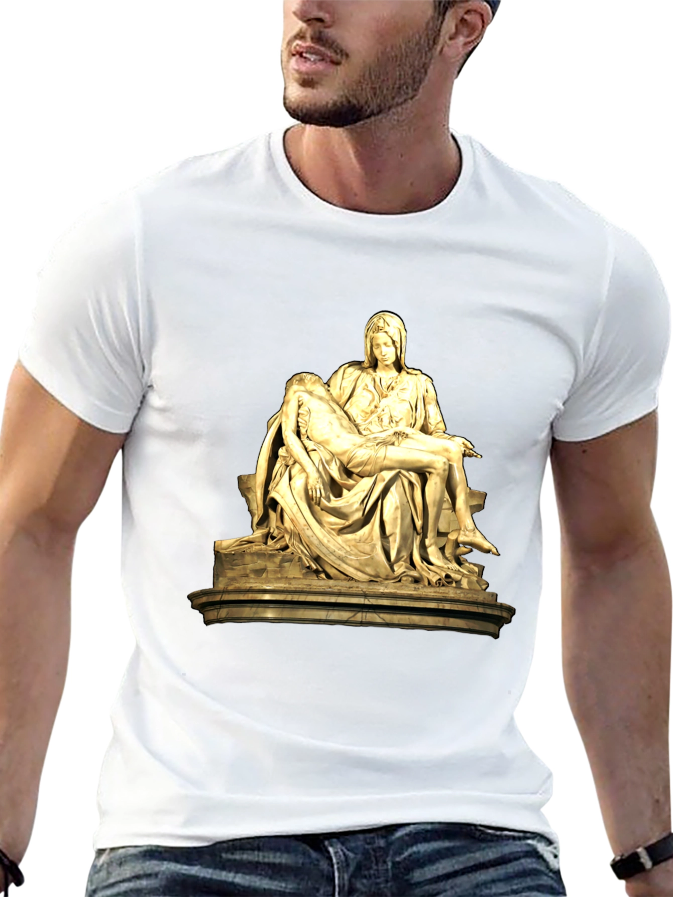 Black Pieta Sculpture Graphic T-Shirt - Classic Art Tee view 13