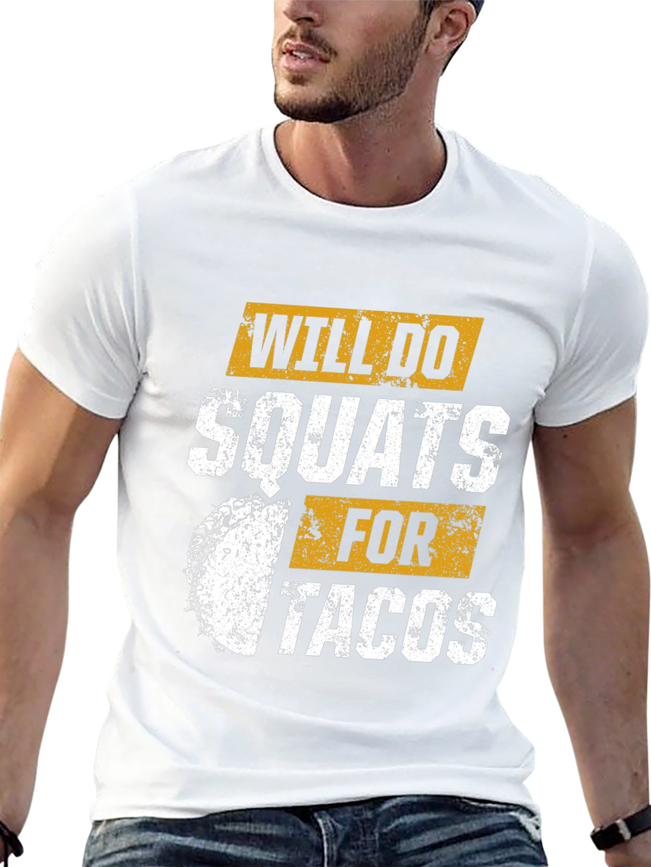 Black Will Do Squats For Tacos Graphic T-Shirt view 13