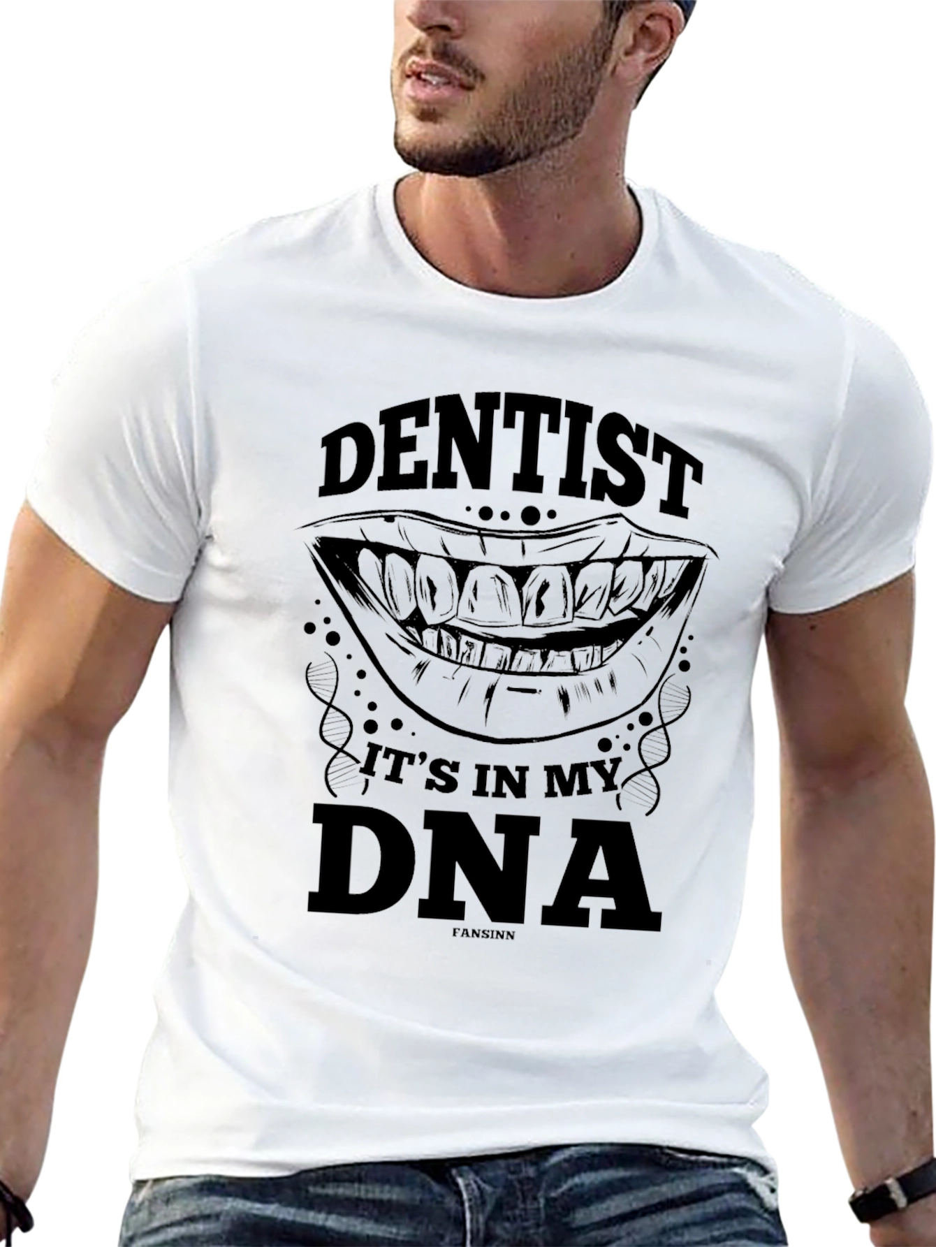 Black Dentist DNA Black Graphic T-Shirt view 13