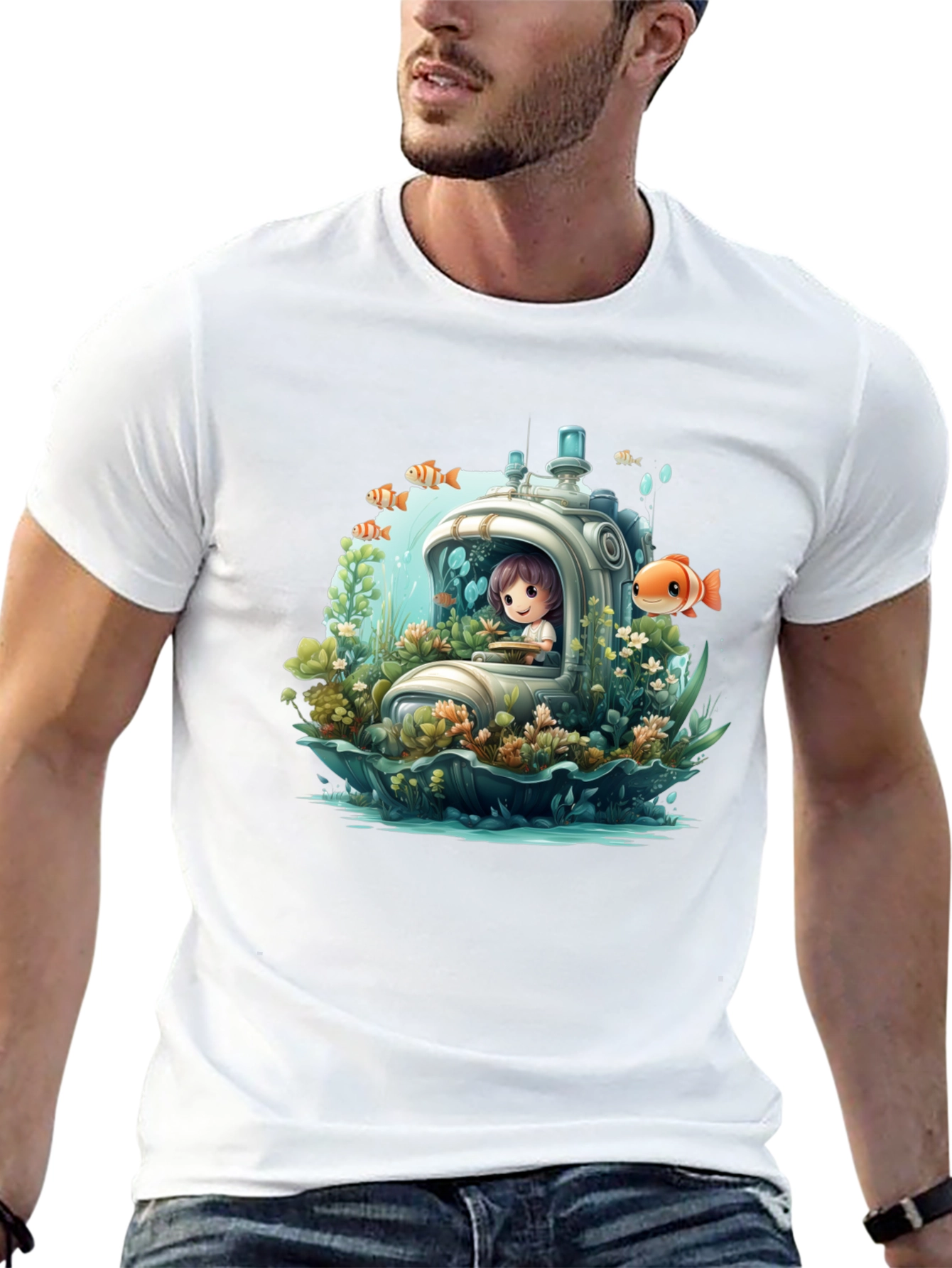 Black Underwater Adventure T-Shirt view 13