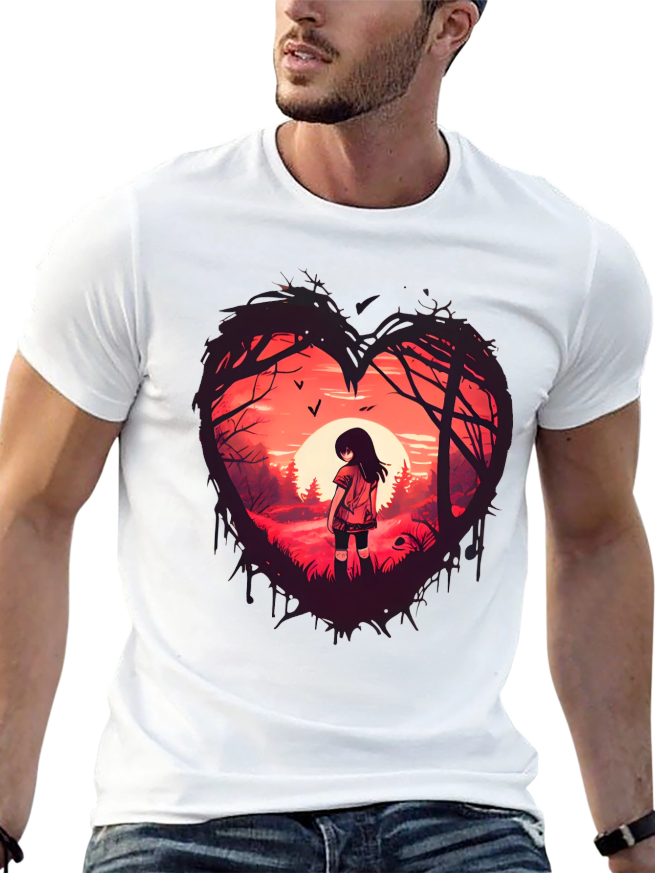 Black Heart of the Forest Tee - Unique Graphic Print view 13