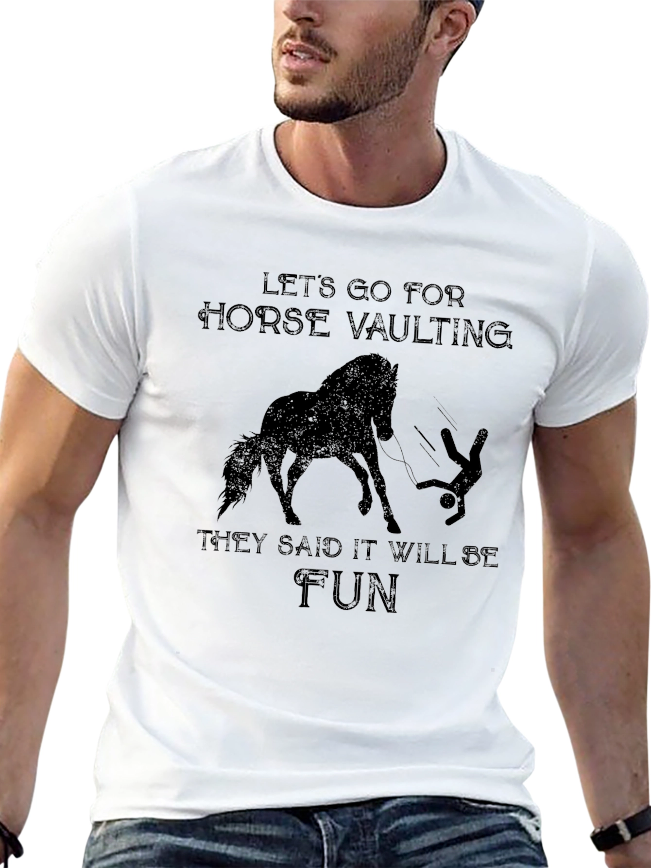 Black Horse Vaulting Graphic Tee - Funny Horse Lover Shirt view 13