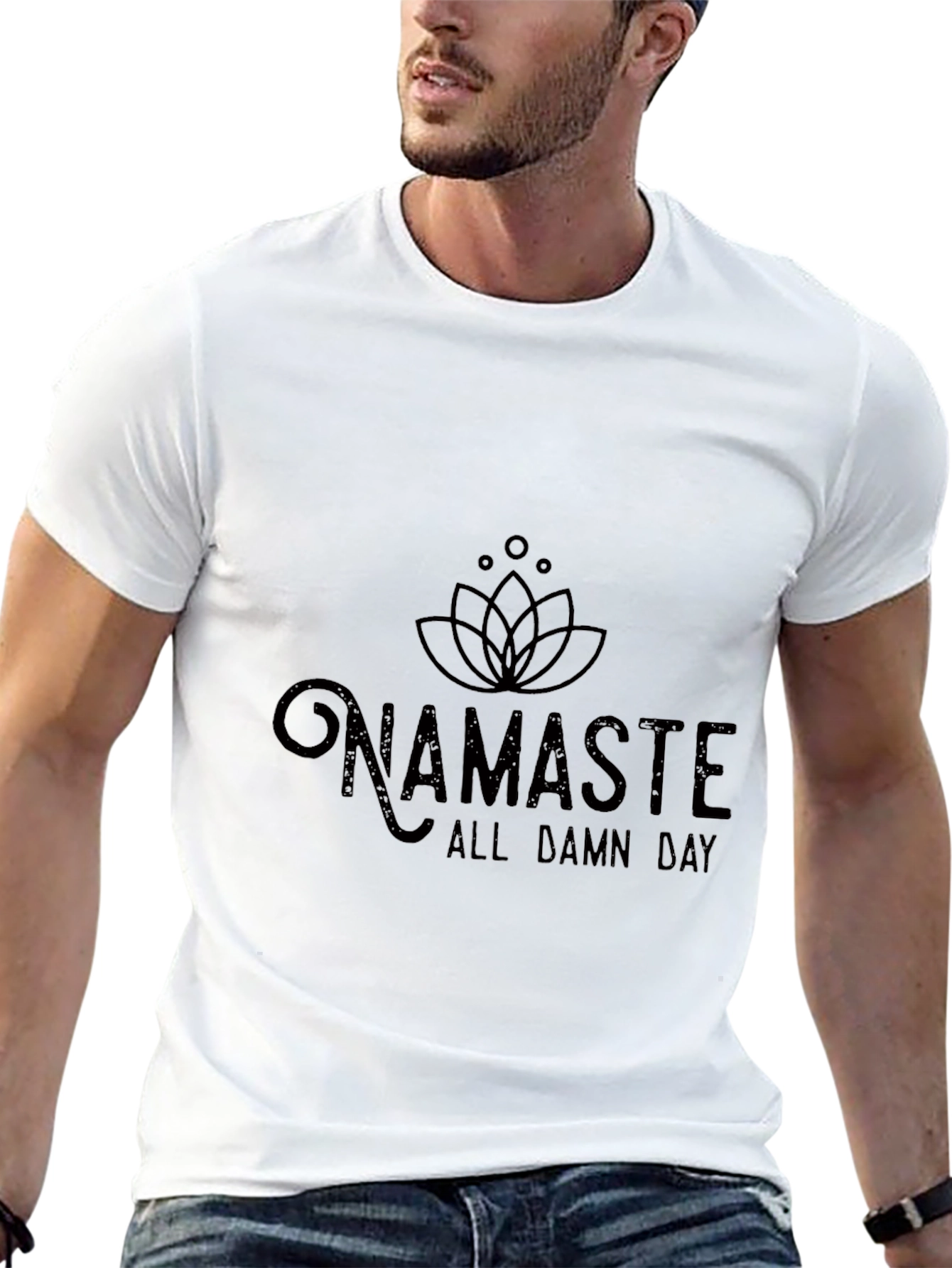 Black Namaste All Damn Day Graphic Tee view 13