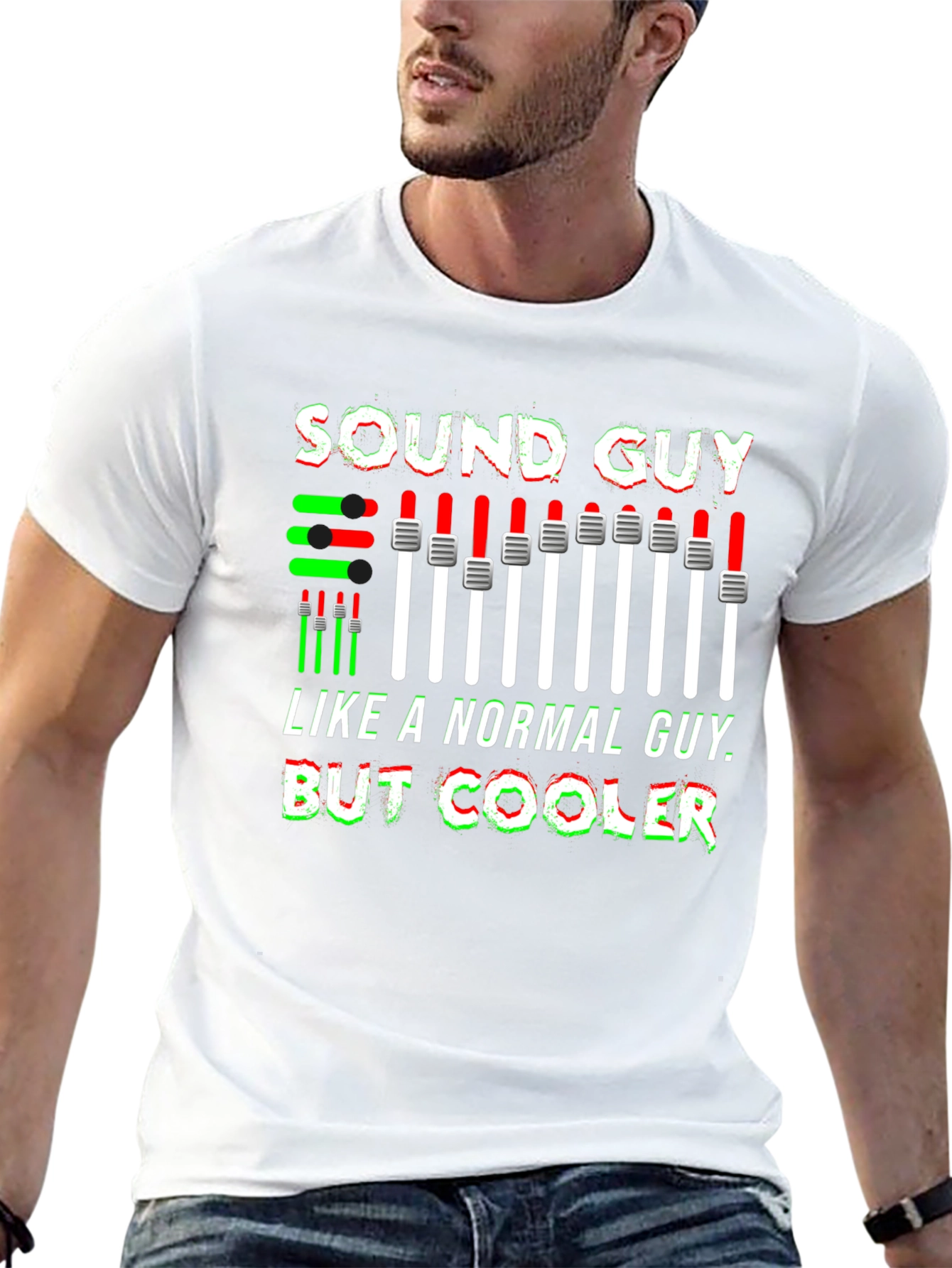 Black Sound Guy T-Shirt - Audio Engineer Graphic Tee view 13