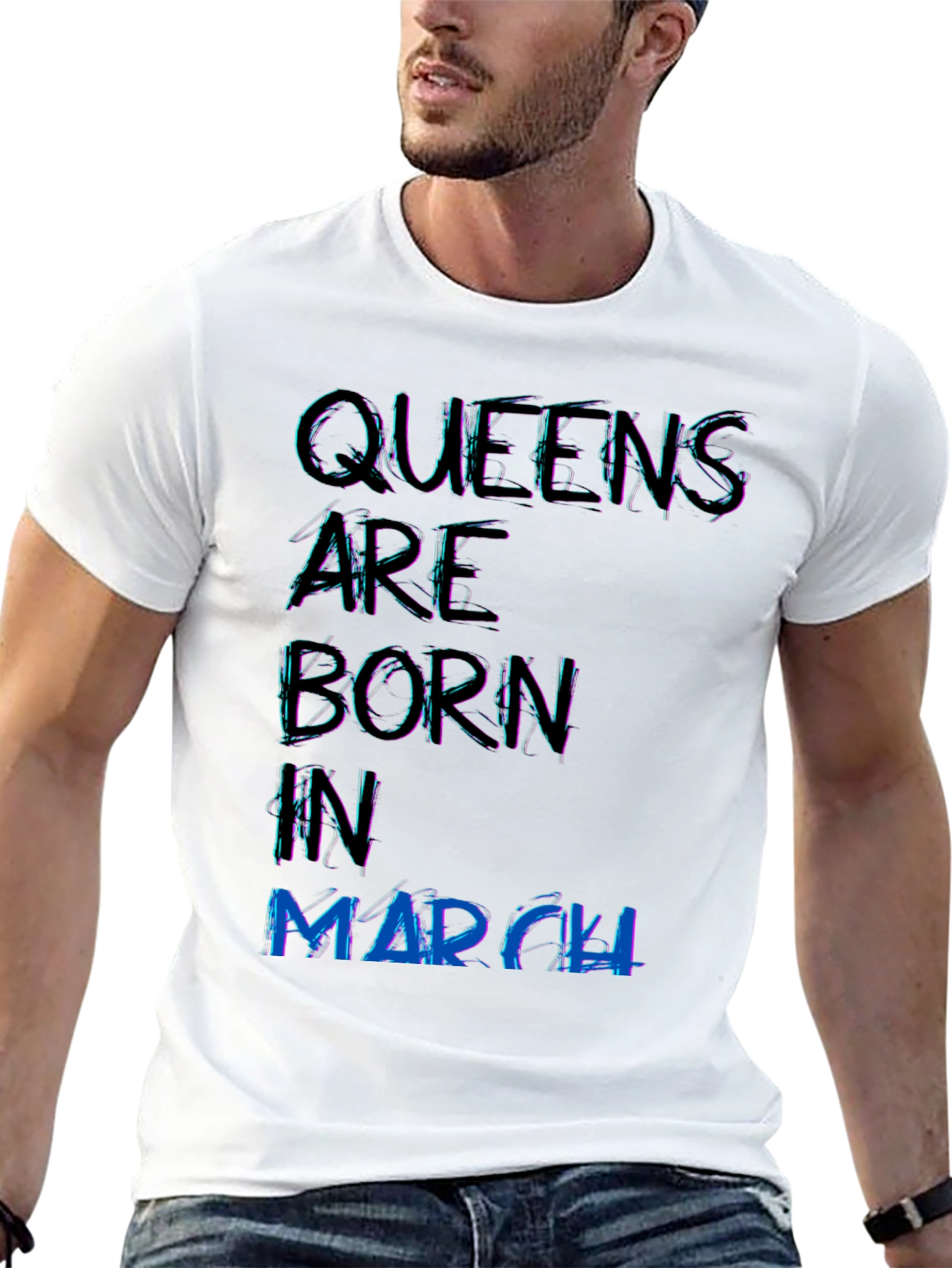 Black Queens are Born in March Black T-Shirt view 13