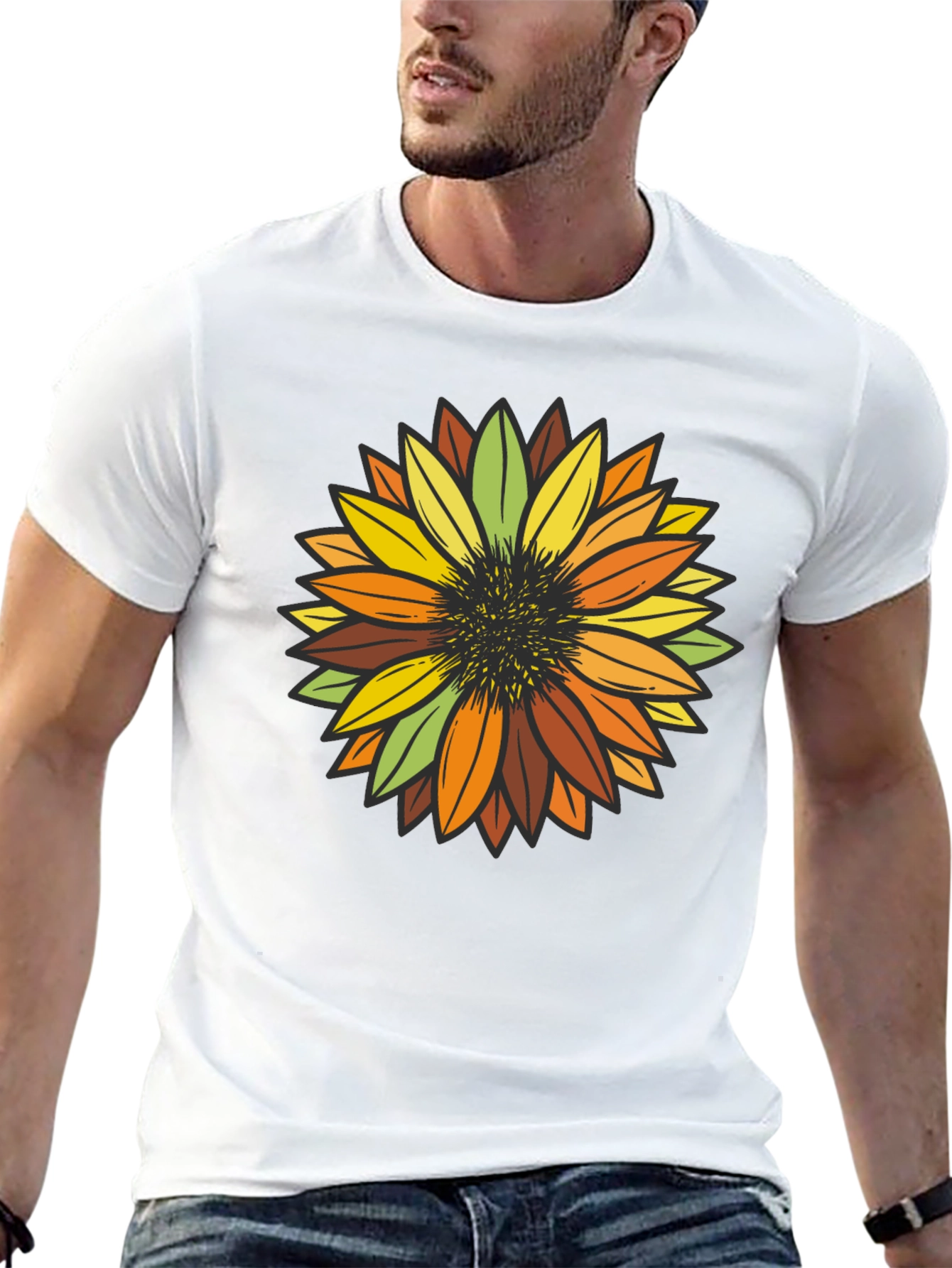 Black Sunflower Graphic Print T-Shirt view 13