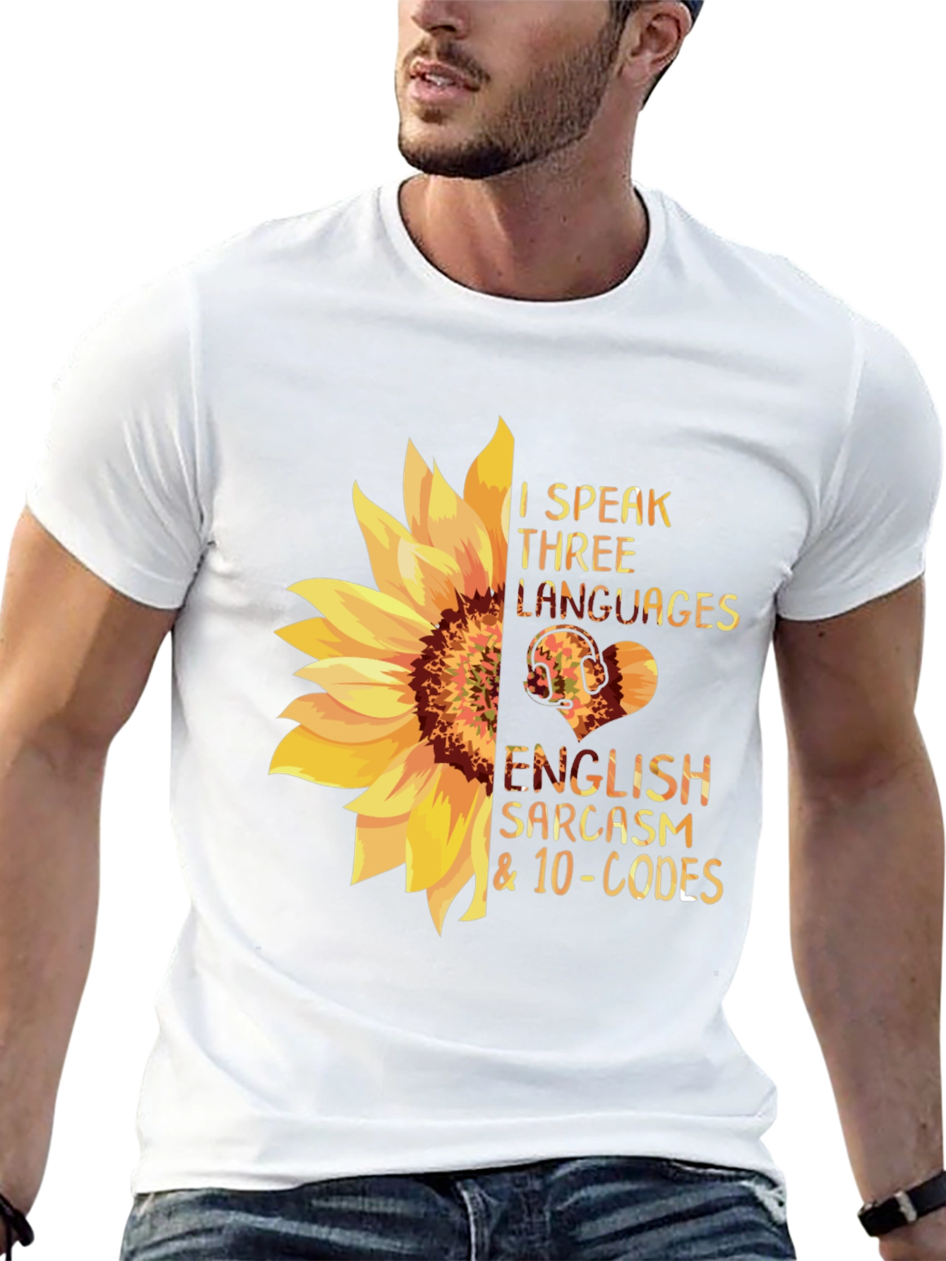 Black I Speak Three Languages Funny Graphic Tee view 13