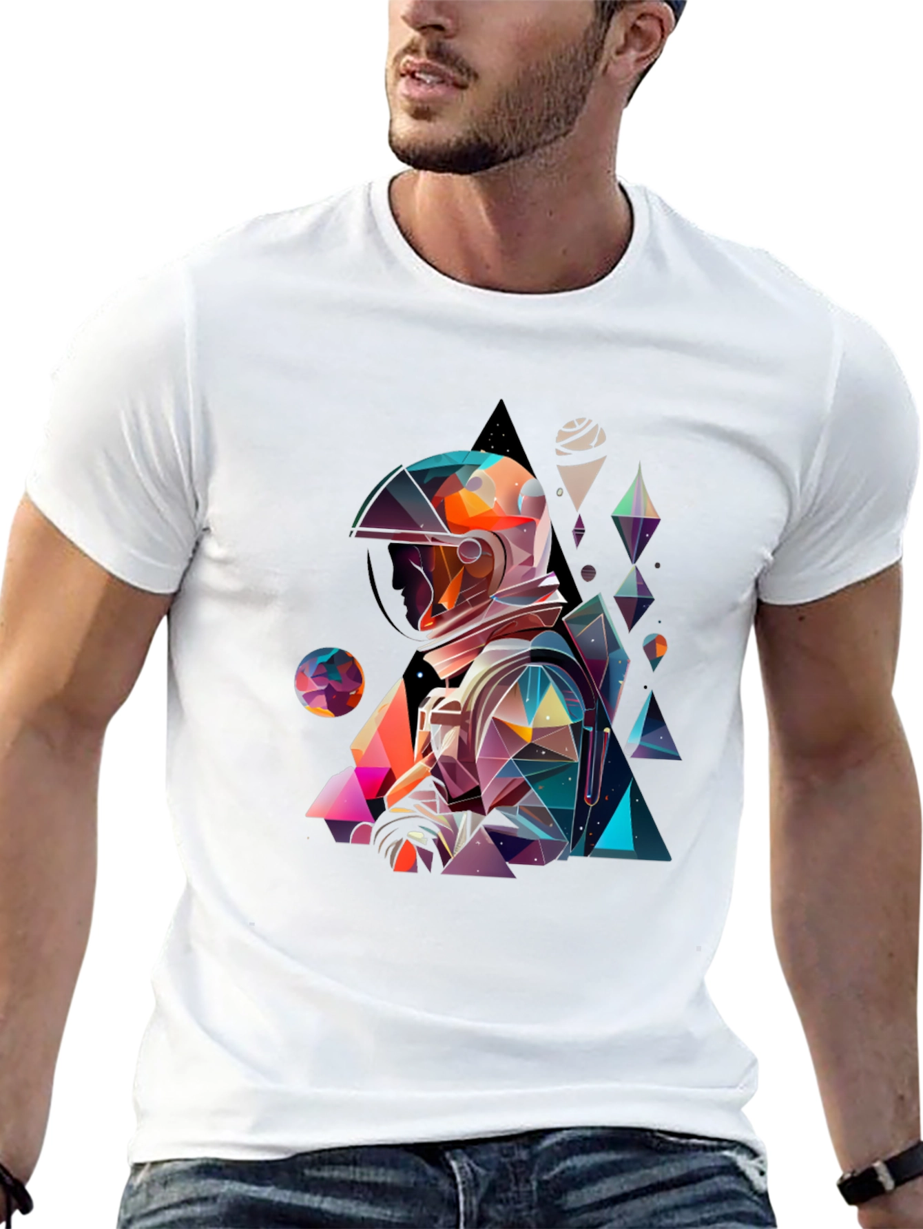 Black Abstract Astronaut Graphic Tee view 13