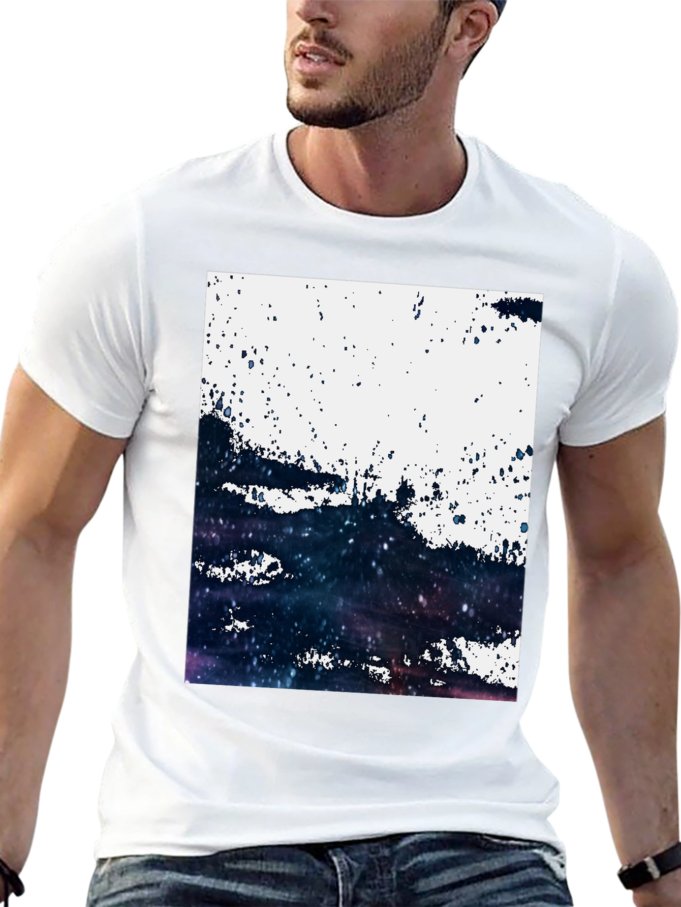 Black Abstract Galaxy T-Shirt: Modern Art Tee view 13