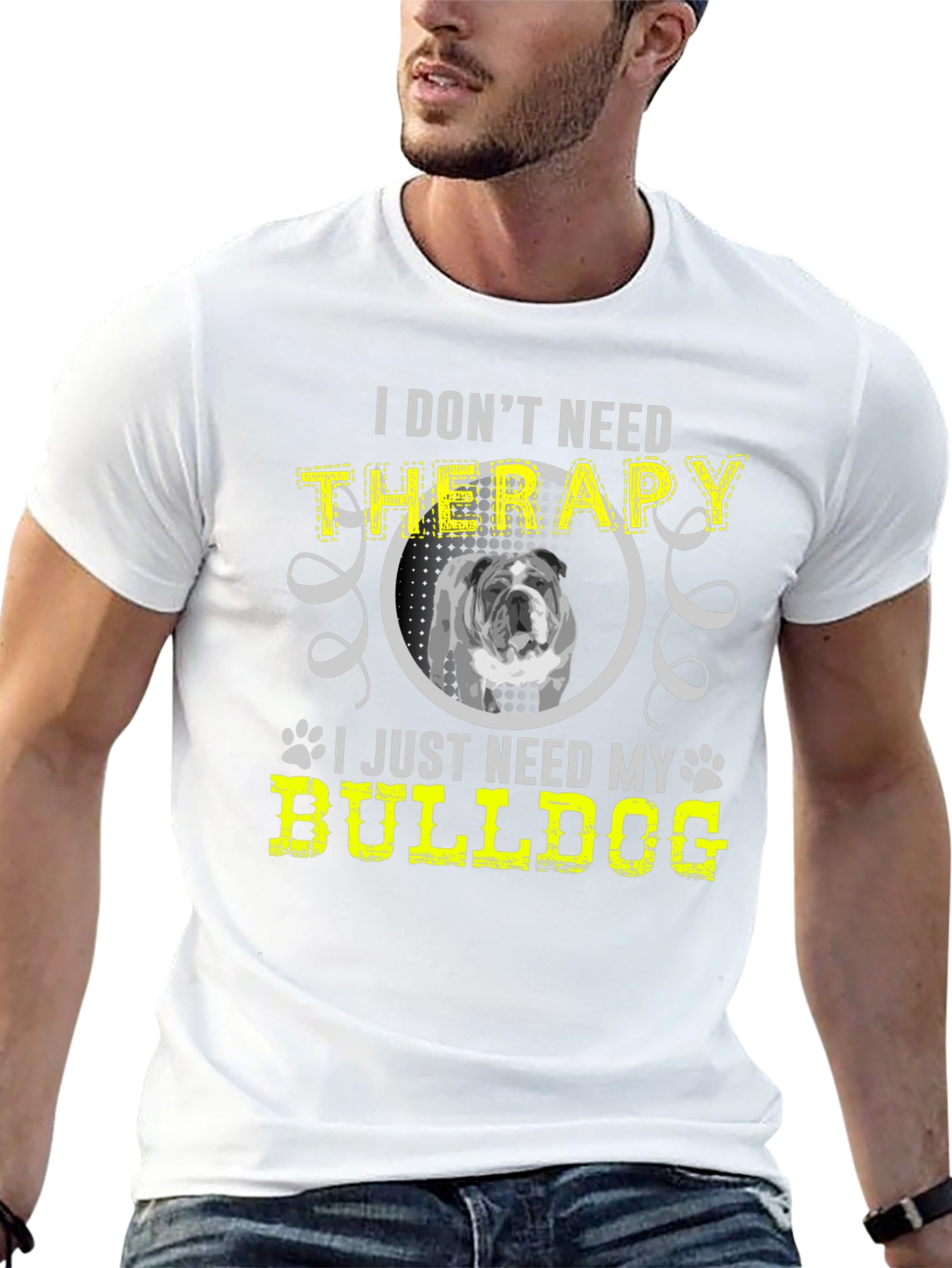 Black Bulldog Therapy T-Shirt: Dog Lover Tee view 13