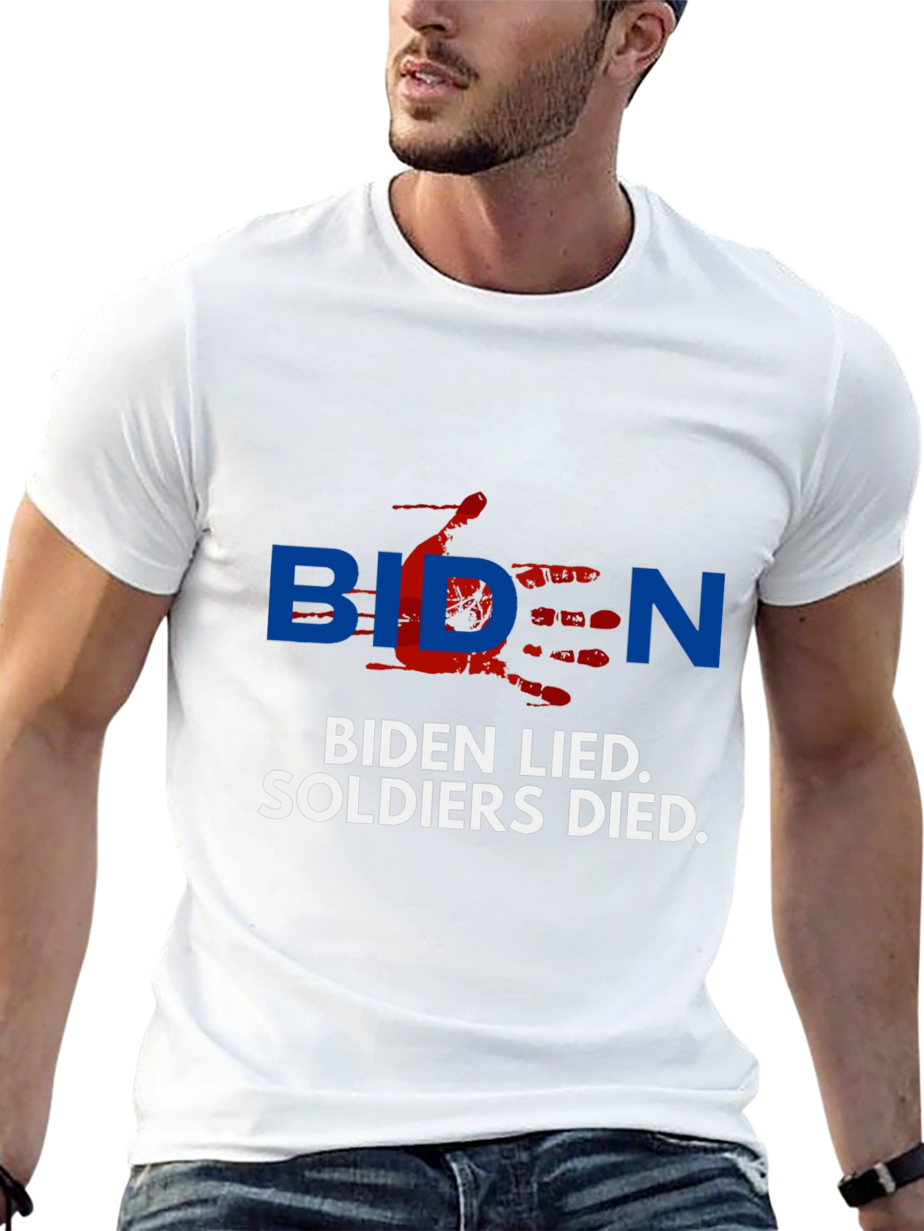 Black Biden Lied Soldiers Died T-Shirt view 13