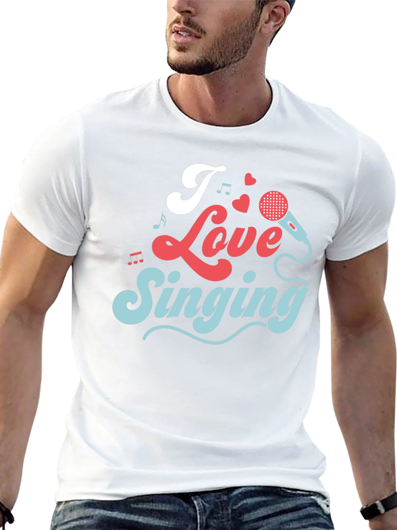 Black I Love Singing Graphic T-Shirt view 13