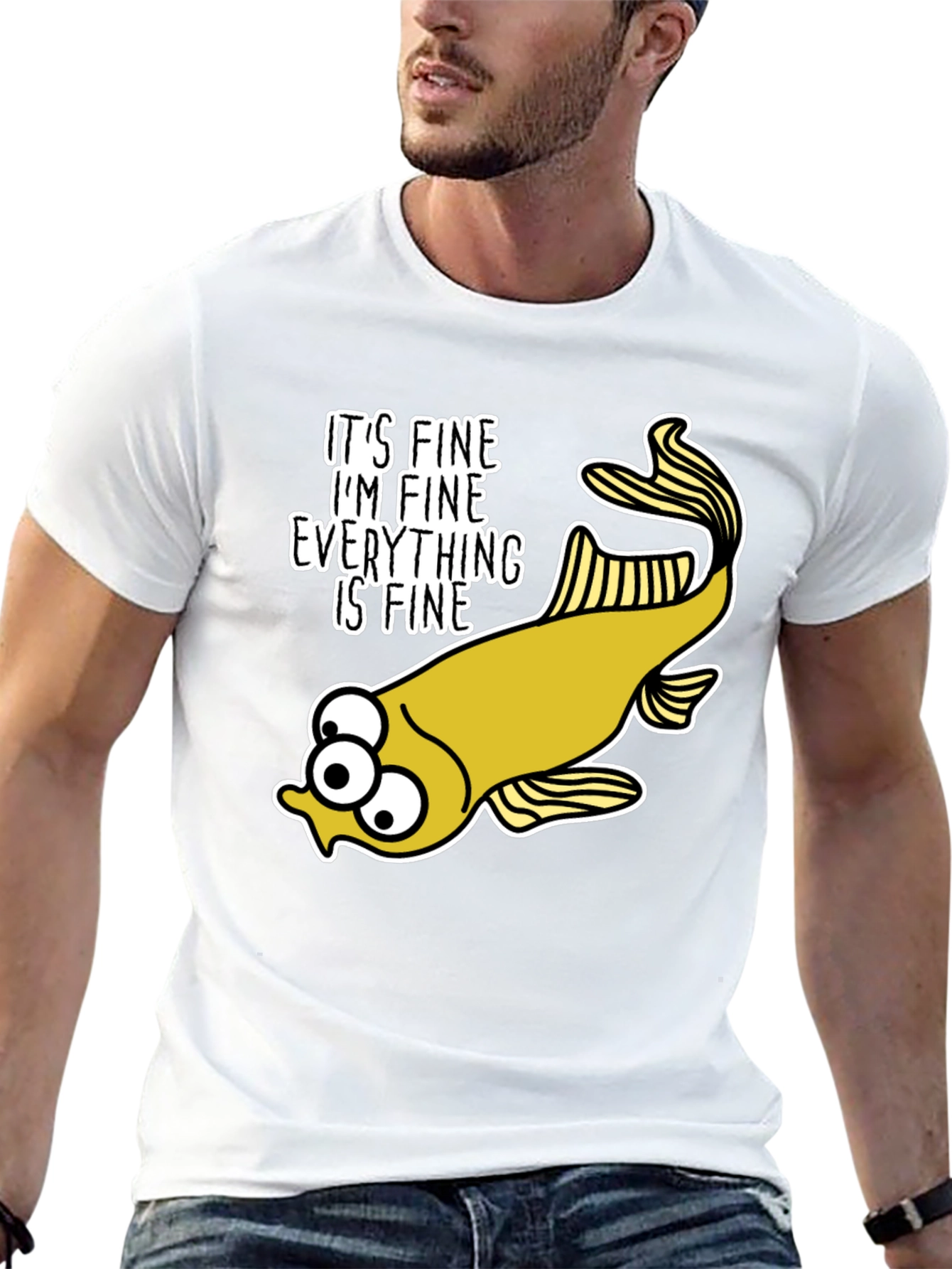 Black It's Fine Fish Graphic Tee view 13